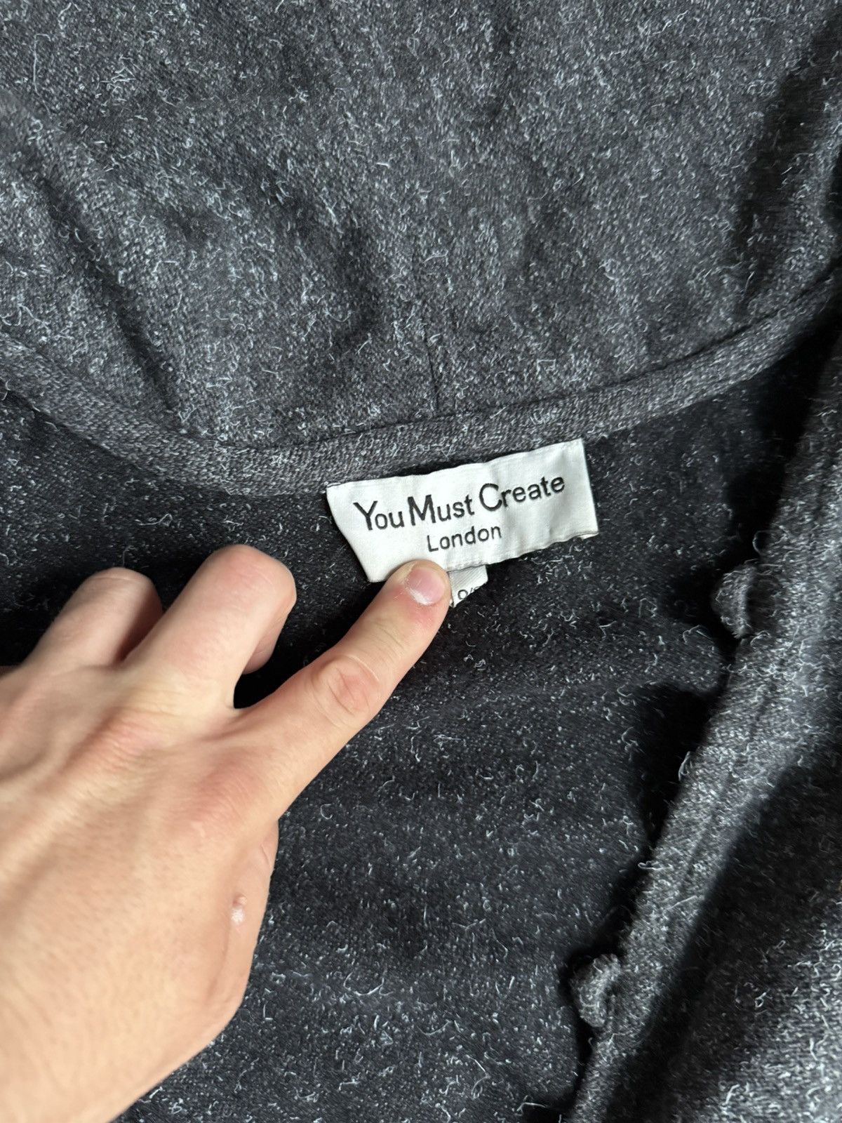 Designer × YMC You Must Create YMC Randy Poncho Charcoal Wool Blend Size US M / EU 48-50 / 2 - 3 Thumbnail