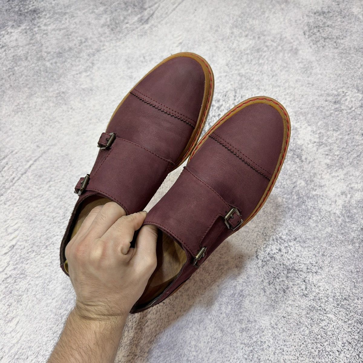 Pollini Pollini Mens Nubuck Leather Double Monk Shoes US9 UK8 EU42 Size US 9 / EU 42 - 10 Thumbnail