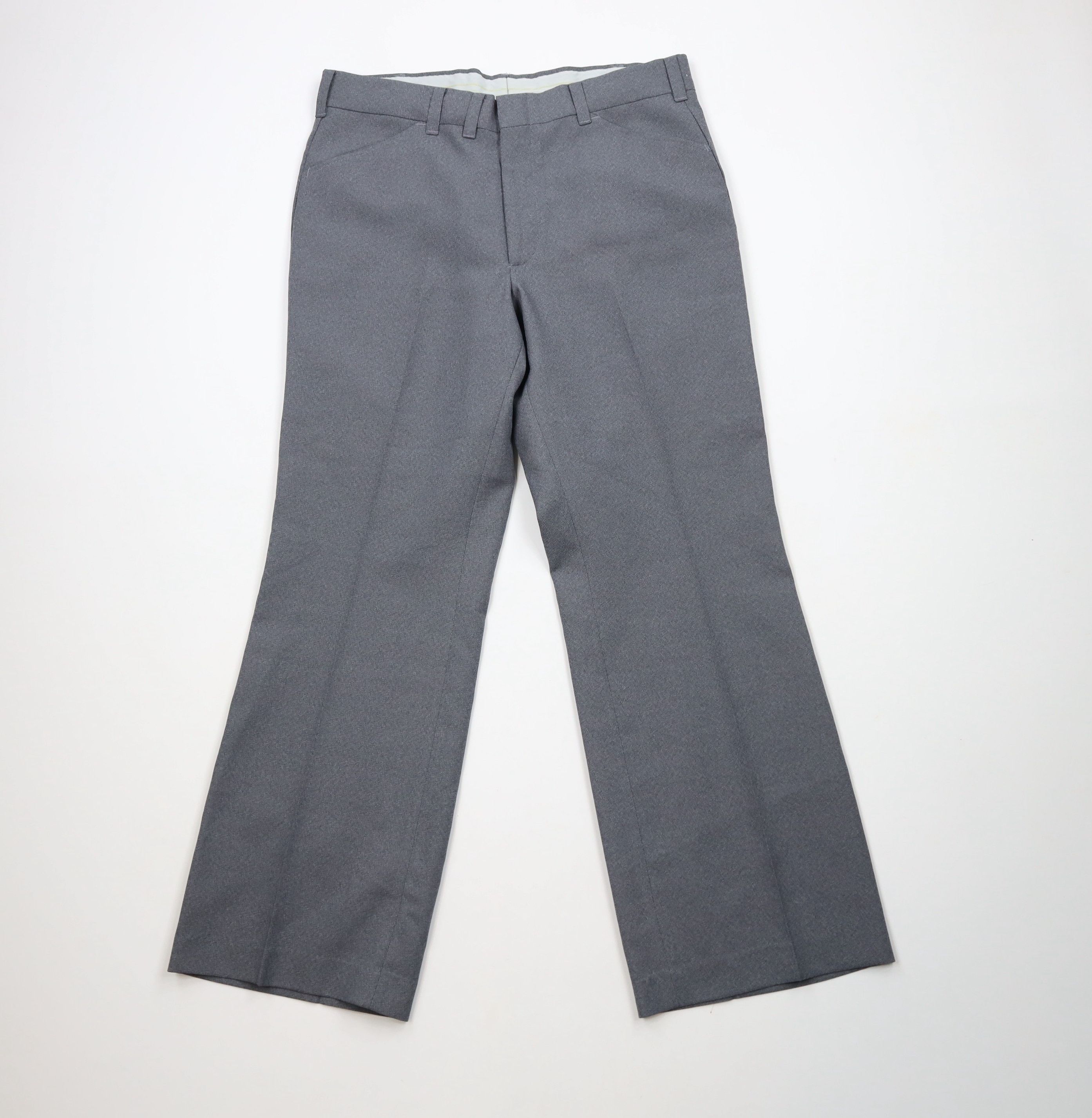 Vintage Vintage 70s Streetwear Bell Bottoms Chino Pants Gray USA Size US 34 / EU 50 - 1 Thumbnail