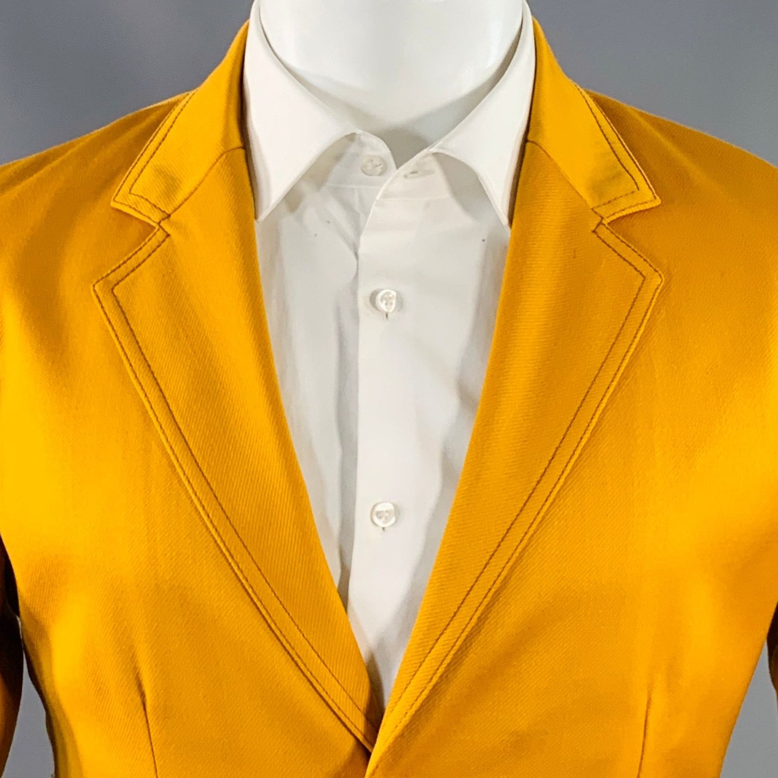 Sies Marjan SIES MARJAN Twill Virgin Wool Contrast Stitch Sport Coat Size 36R - 2 Thumbnail