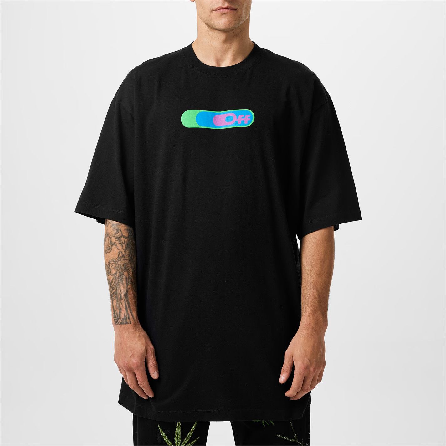 Off-White o1g2r1mq0226 Short-Sleeve Longline T-Shirt In Black Size US XS / EU 42 / 0 - 5 Thumbnail