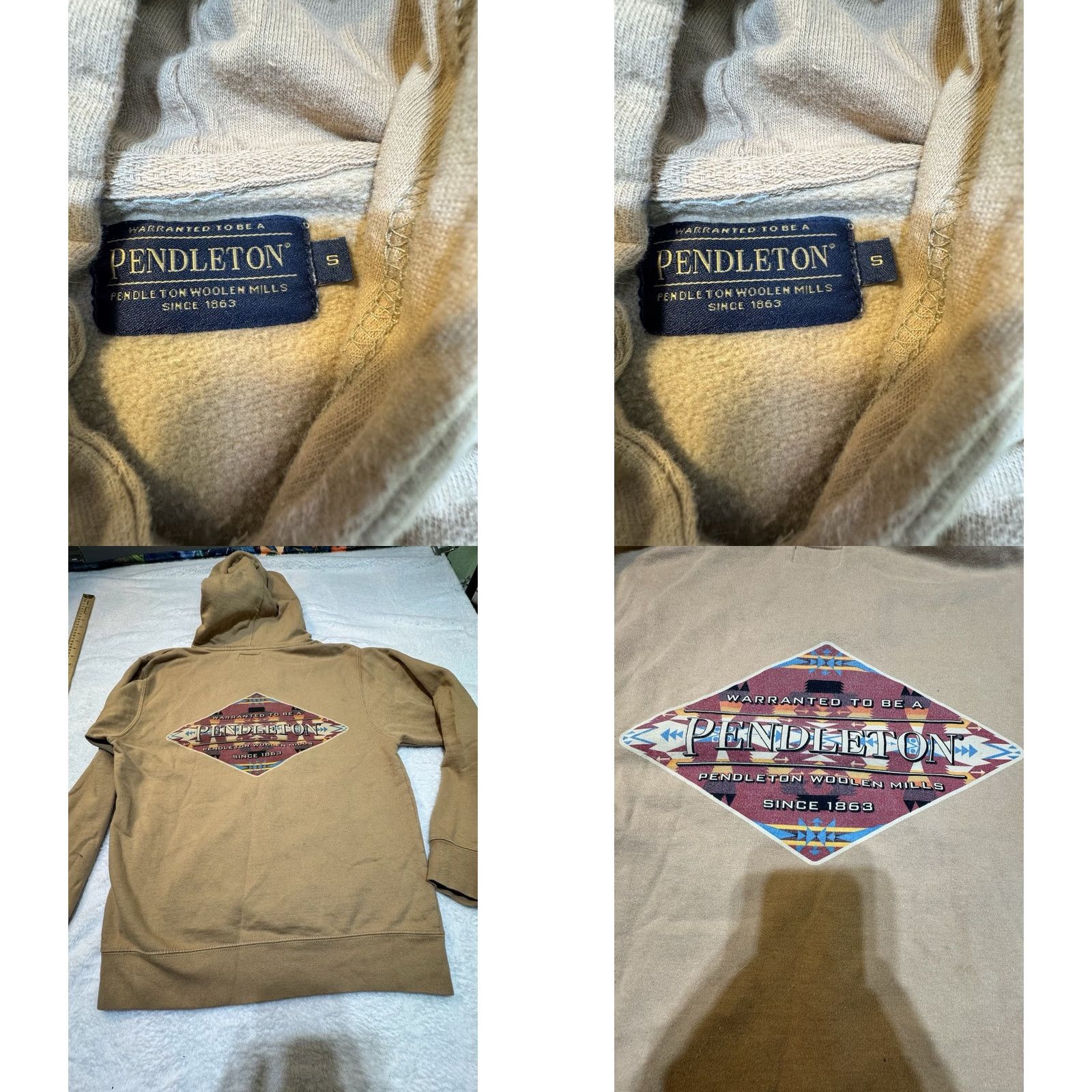 Pendleton Pendleton Woolen Mills Hoodie Mens S Pullover Aztec Graphic Tan Sweatshirt Size US S / EU 44-46 / 1 - 8 Thumbnail
