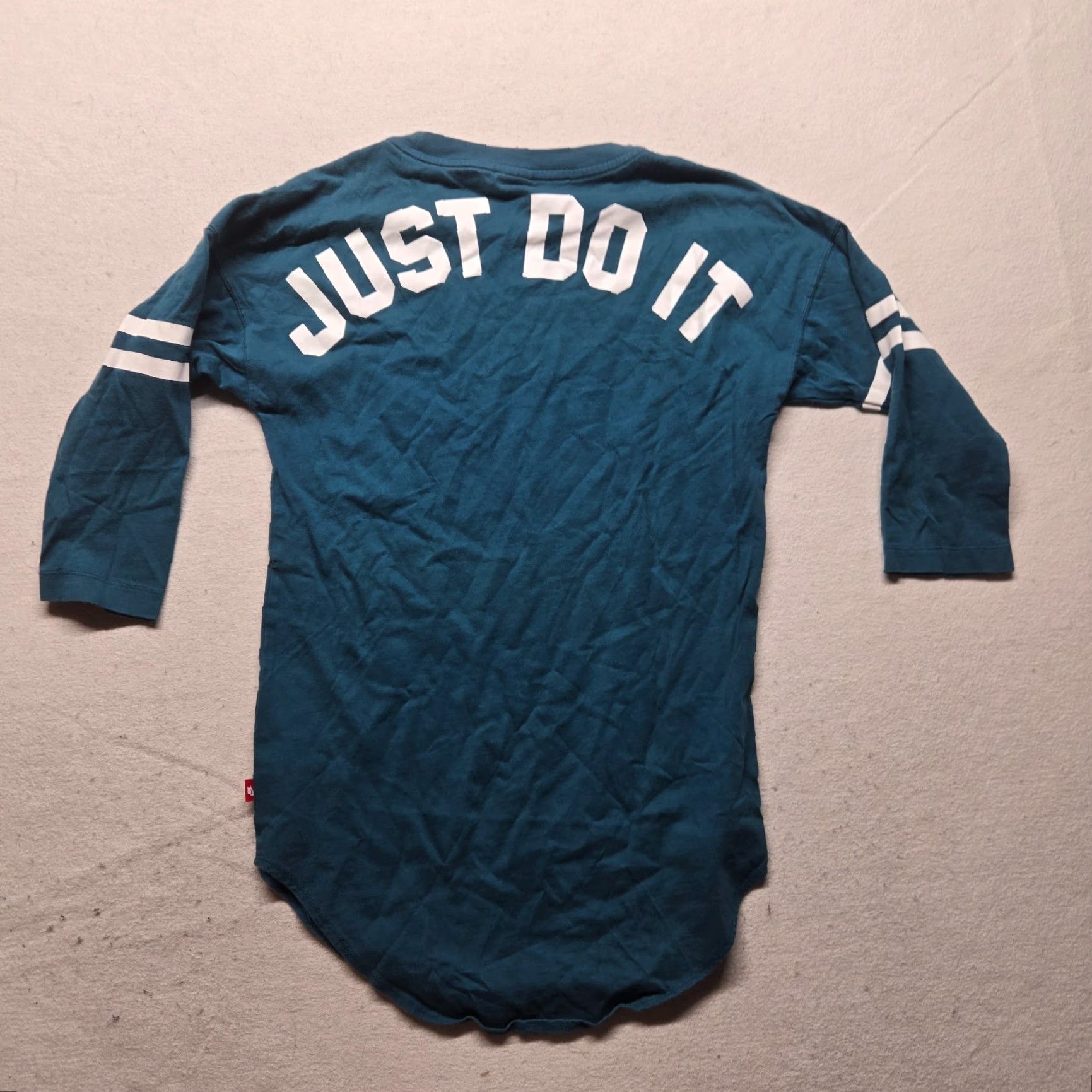 Nike Nike Shirt - Dri-FIT Just Do It Blue 3/4 Sleeve Tee, Women’s XS, 100% Cotton, Slim Fit, Activewear, Nike Training, 90s/Colorful/Logo Theme, Womens Size XS / US 0-2 / IT 36-38 - 7 Thumbnail
