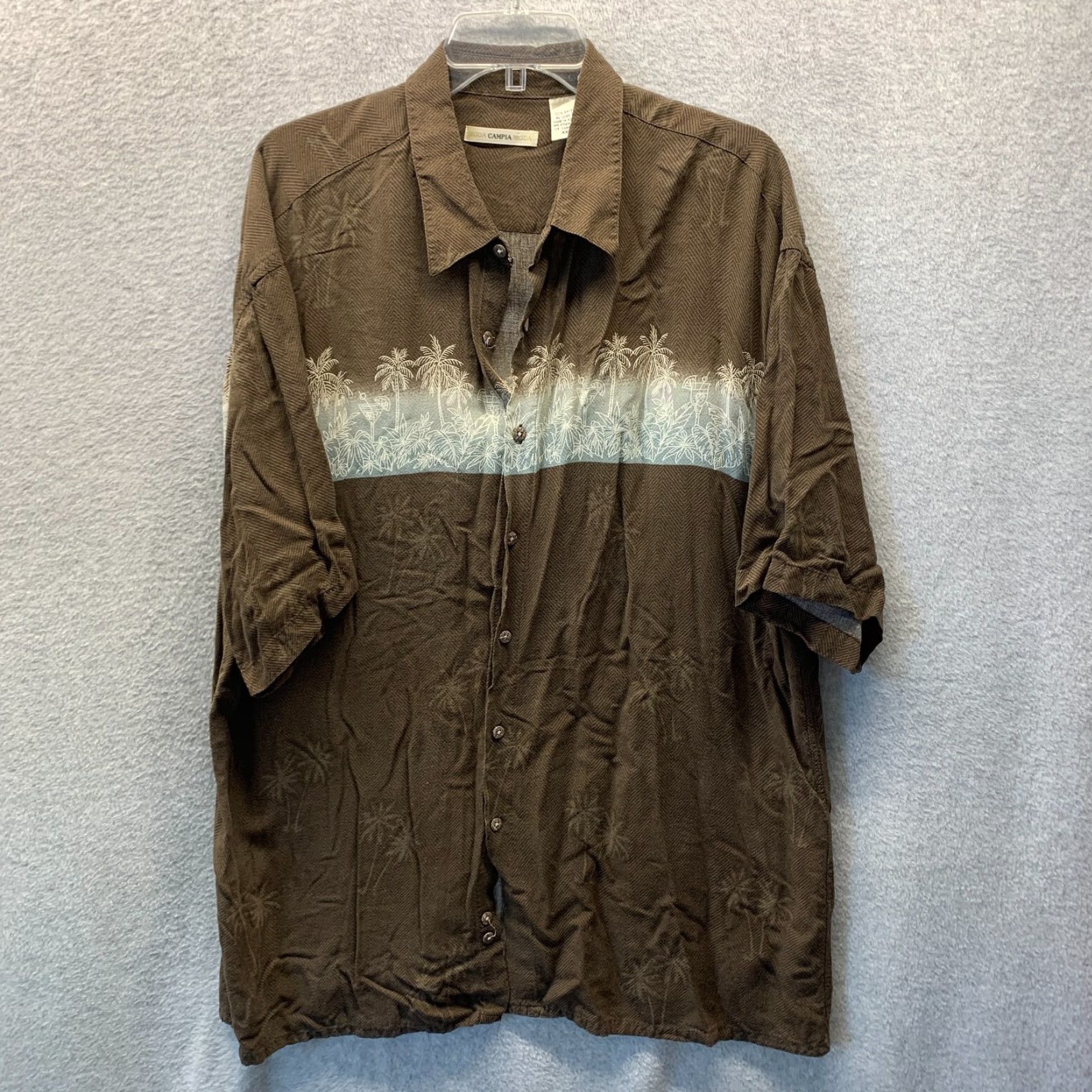 Vintage VINTAGE Campia Moda Shirt Adult 2XL Brown Floral Rayon Viscose Casual Men Size US XXL / EU 58 / 5 - 2 Thumbnail