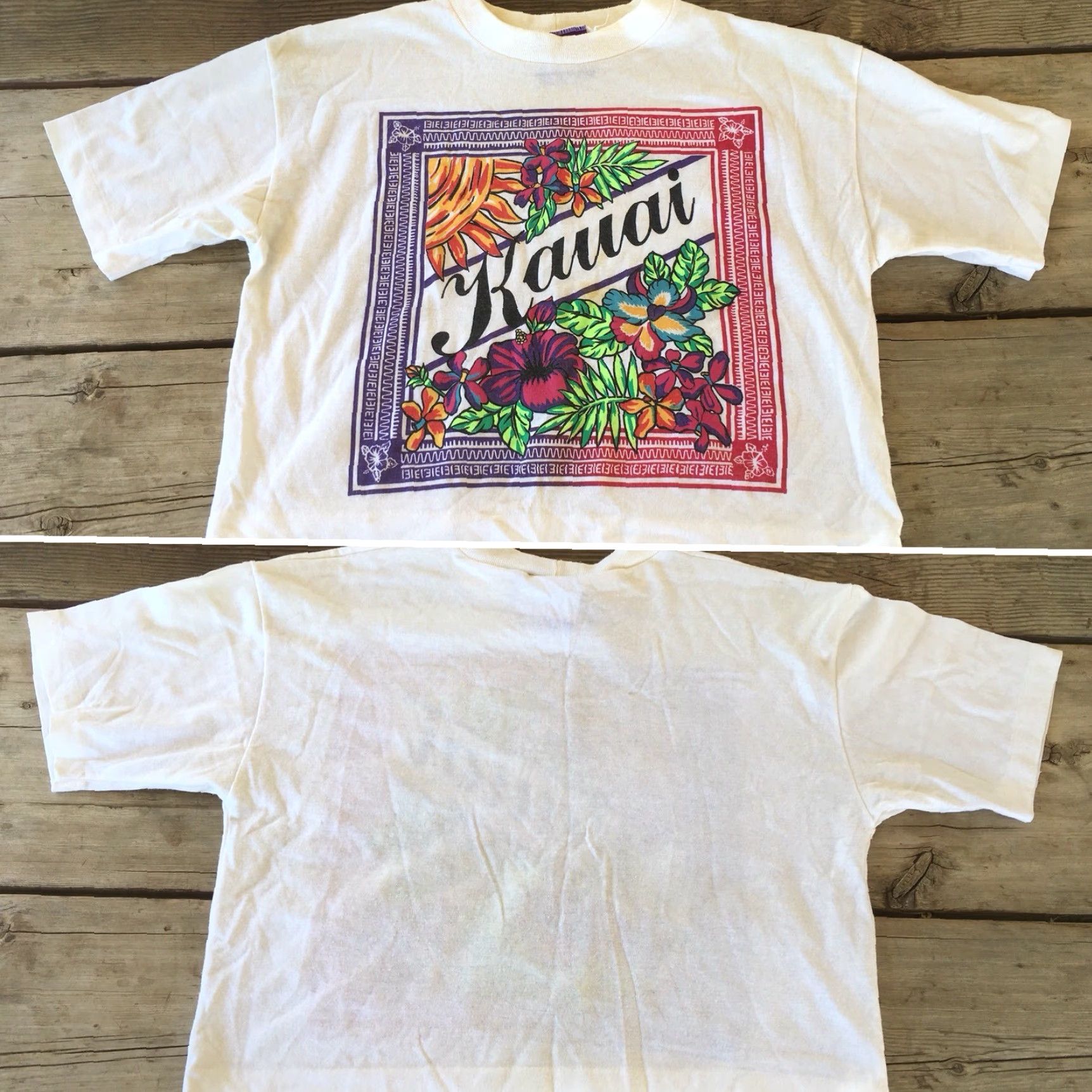 ESPIRIT VINTAGE Pro Spirit Shirt Unisex S Ivory 80s 90s Kauai Crop Top T-Shirt Made In USA Half Shirt Graphic Tee Sportswear/Beach Size US S / EU 44-46 / 1 - 3 Thumbnail