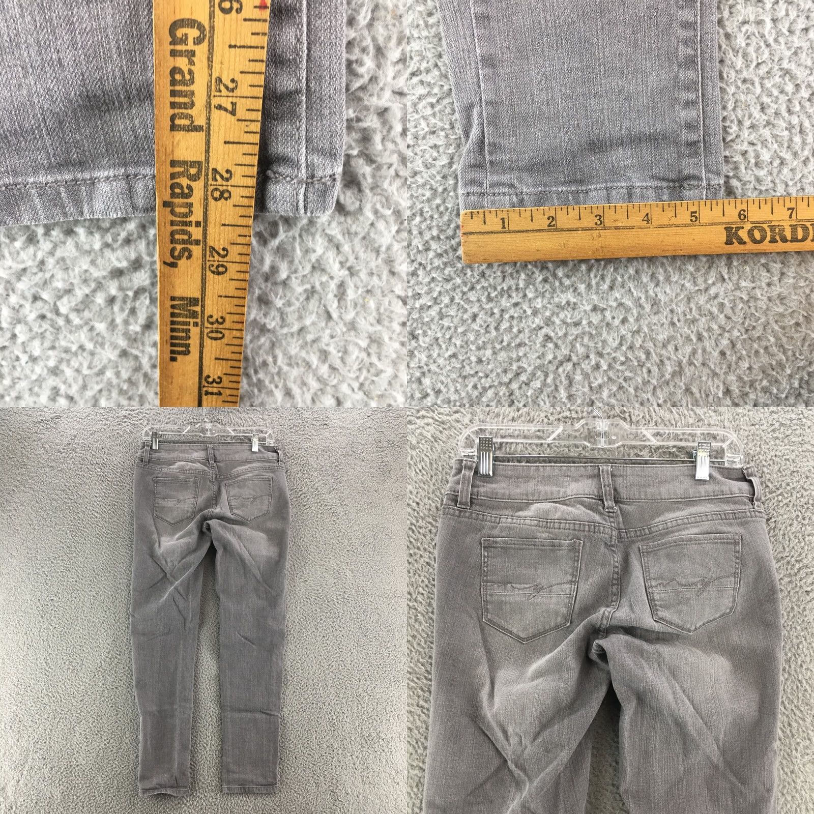 Vintage SOHO New York Gray Boyfriend Jeans Womens 2 Low Rise Distressed Zip Fly Button Size 26" / US 2 / IT 38 - 8 Thumbnail
