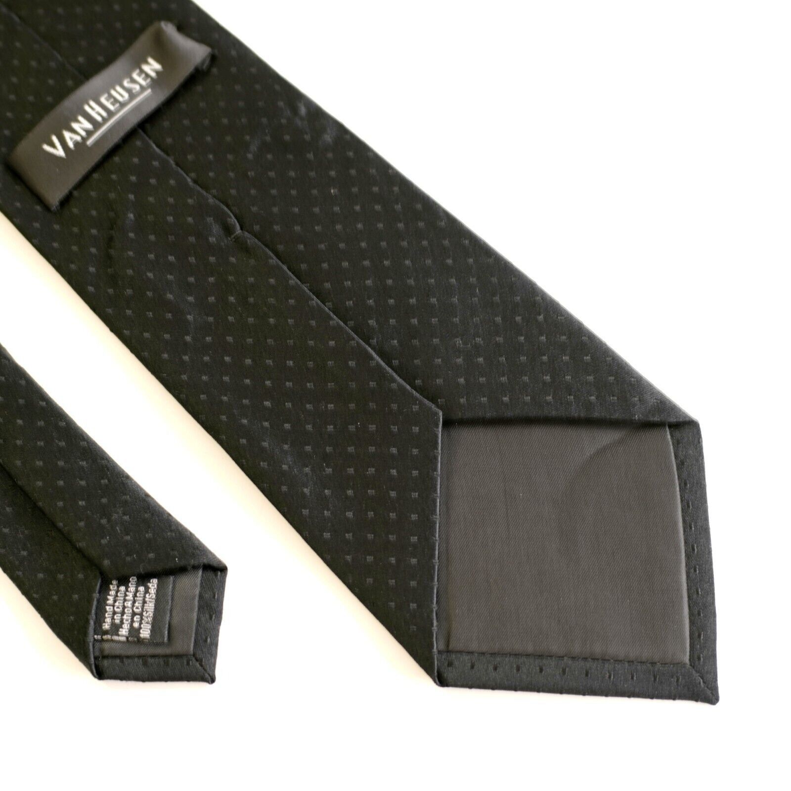 Van Heusen Van Heusen Black Check Print Silk Tie Size ONE SIZE - 5 Thumbnail
