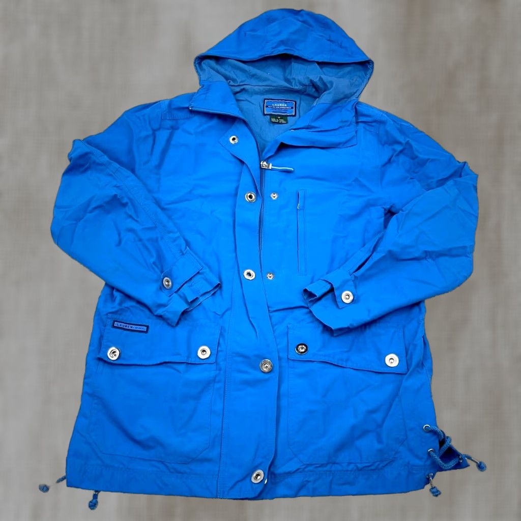 Ralph Lauren VINTAGE Lauren Ralph Lauren Jacket Women S Blue Rain Coat Windbreaker LRL VTG Y2K 90s City Nautical Preppy Tropical Shell USA Family? Size S / US 4 / IT 40 - 1 Thumbnail