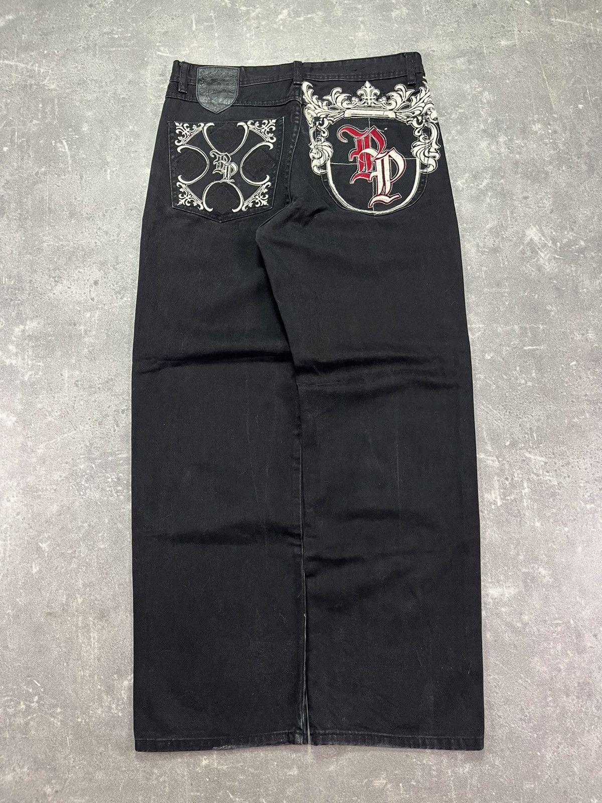 Pelle Pelle Pelle Pelle Baggy Embroidered Denim Jeans 34 Affliction Rare Size US 34 / EU 50 - 1 Thumbnail
