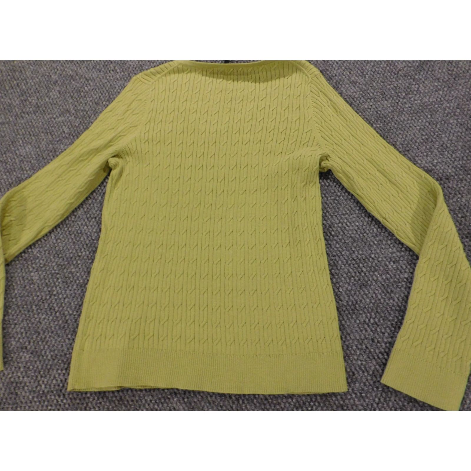 Talbots Talbots Sweater Pullover Womens Large Green V-Neck Casual Knit Stretch Ruffle Modern Size L / US 10 / IT 46 - 7 Thumbnail