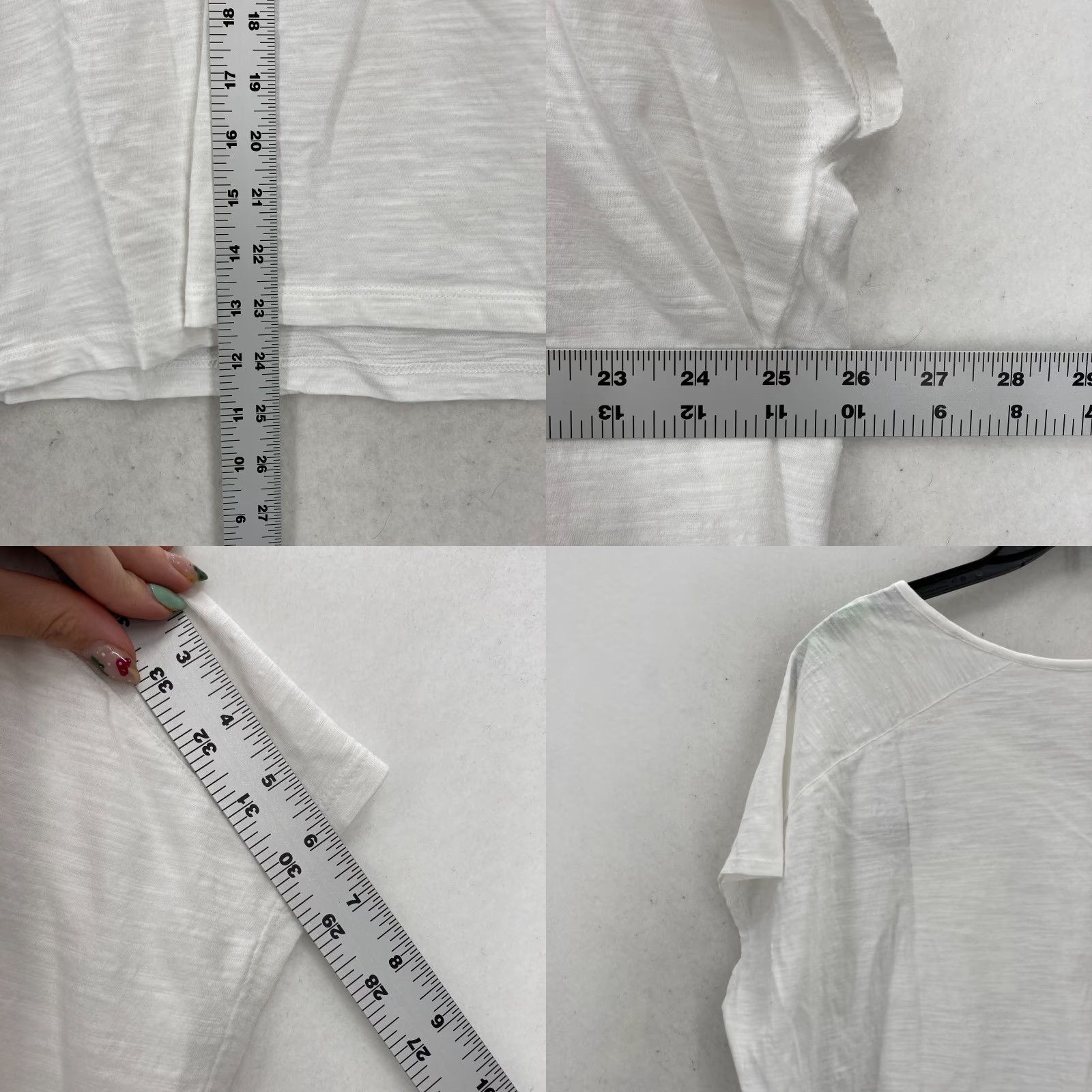 J. Jill J. Jill Easy V-Neck Tee Women's Plus 3X White Slub Knit Short Sleeve Lagenlook Shirt Women 3X White Slub Knit V-Neck Tee Size 40" / US 18 - 8 Thumbnail