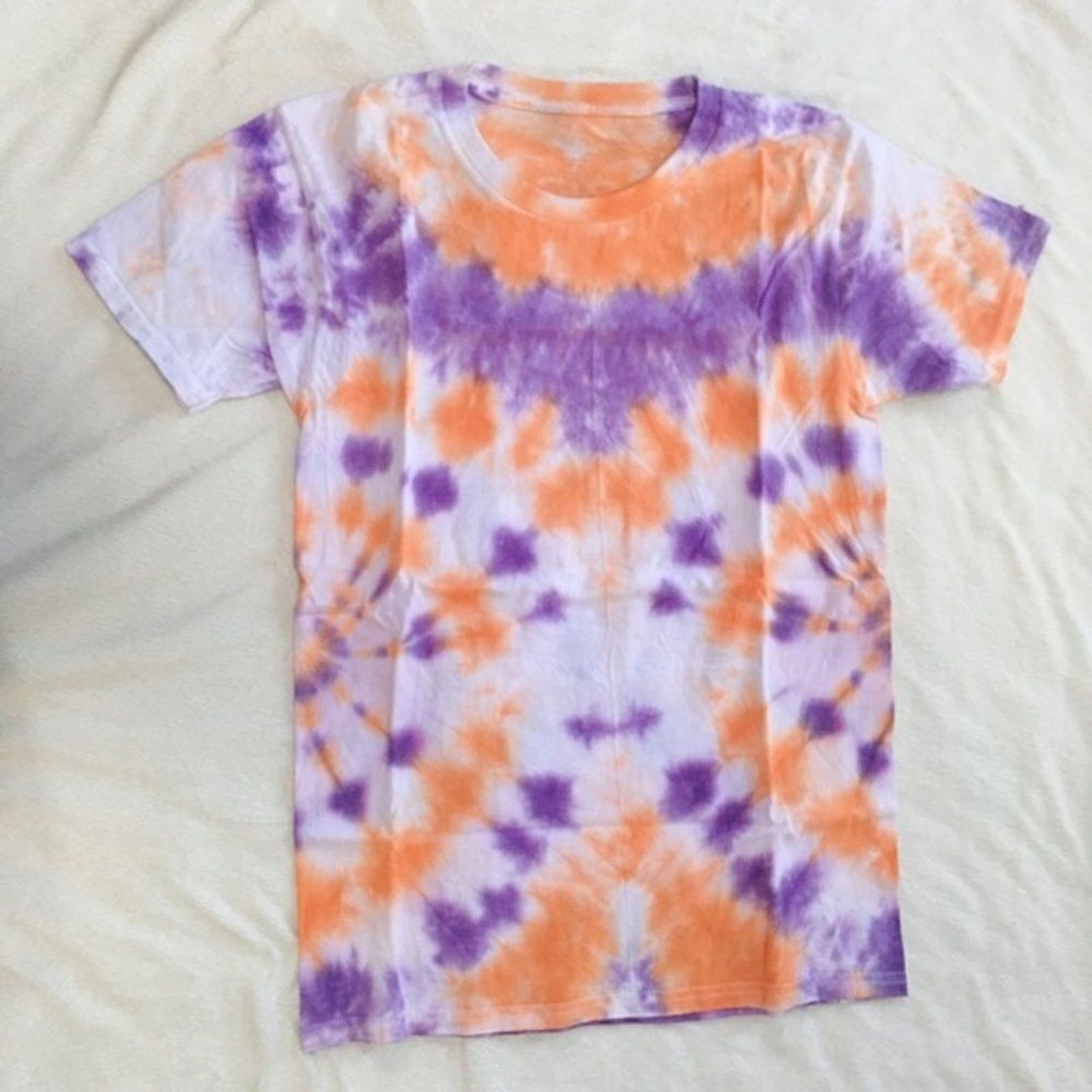 Fruit Of The Loom Dyes by MacKay Purple and Orange Tie-Dye T-Shirt | Sz YL Size XS / US 0-2 / IT 36-38 - 2 Thumbnail