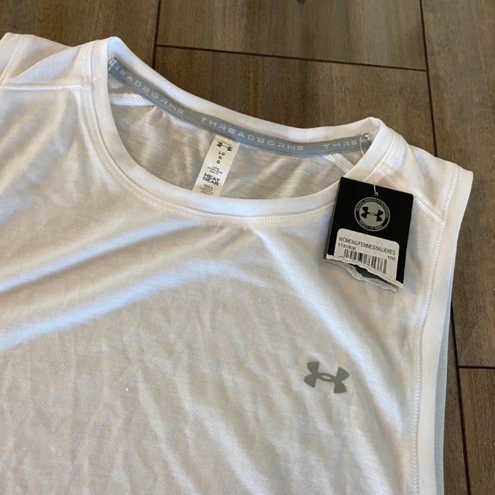 Under Armour NWT Under Armour White Athletic Workout Tanktop Women Large Size L / US 10 / IT 46 - 4 Thumbnail