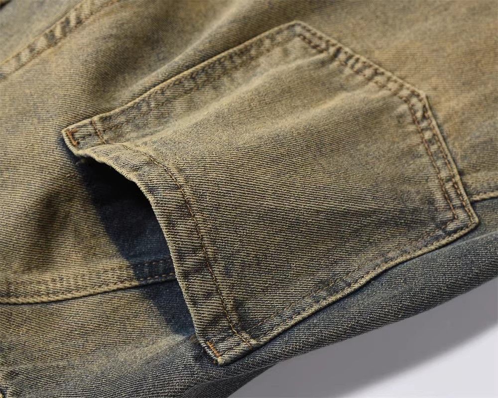 Japanese Brand × Jean Washed split stitching ripped denim wide-leg pants Size US 32 / EU 48 - 4 Thumbnail