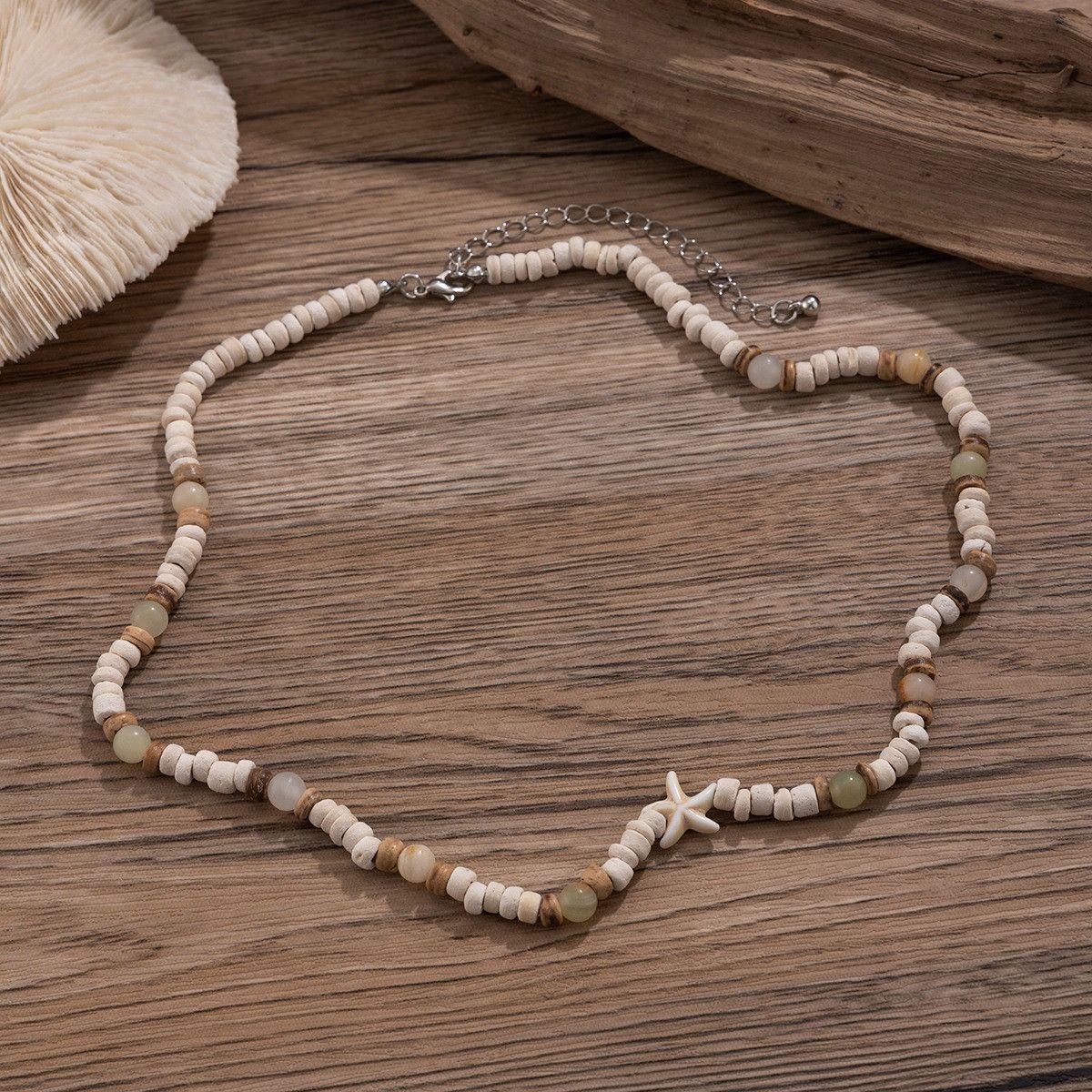 Vintage Coconut Shell Natural Stone Beaded Necklace Size ONE SIZE - 4 Thumbnail