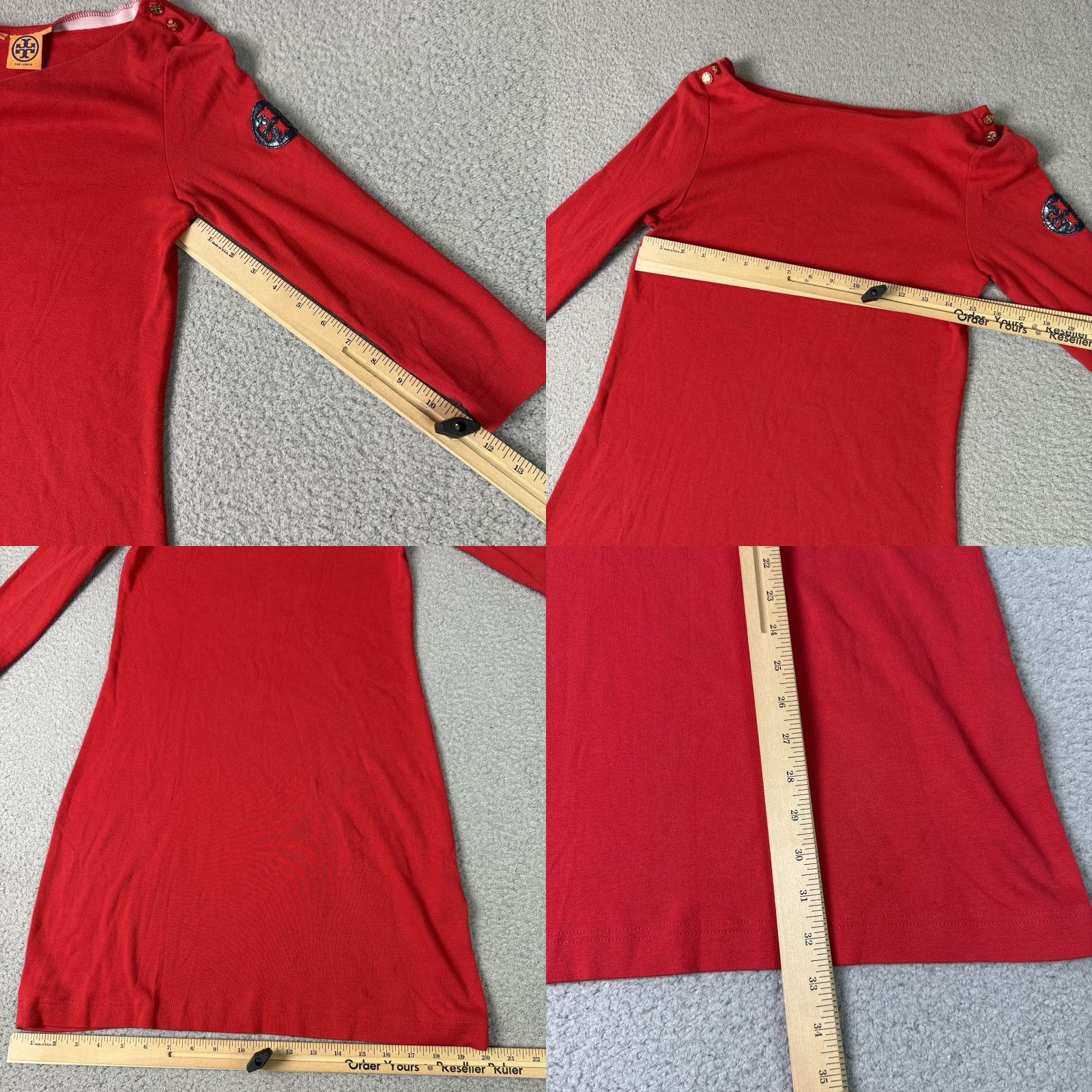 Tory Burch Tory Burch Skirt Womens Small Red Cotton Buttons Casual Dress High Fashion Rare Size 28" / US 6 / IT 42 - 8 Thumbnail