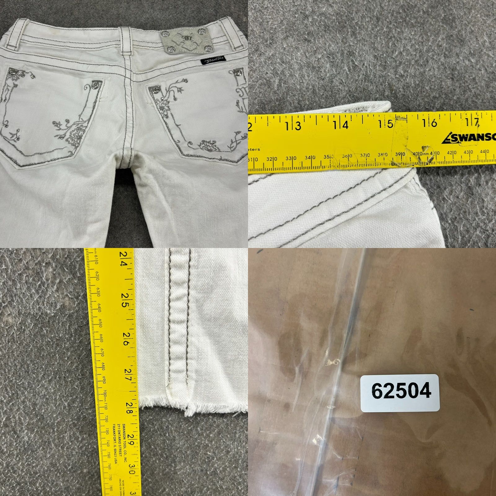 Miss Me Miss Me Jeans Womens 30x28 White Bootcut Denim 5-Pocket Distressed Hemmed Light Wash Thick Stitch Logo Vintage: No Mens Womens Girls Size 30" / US 8 / IT 44 - 9 Thumbnail