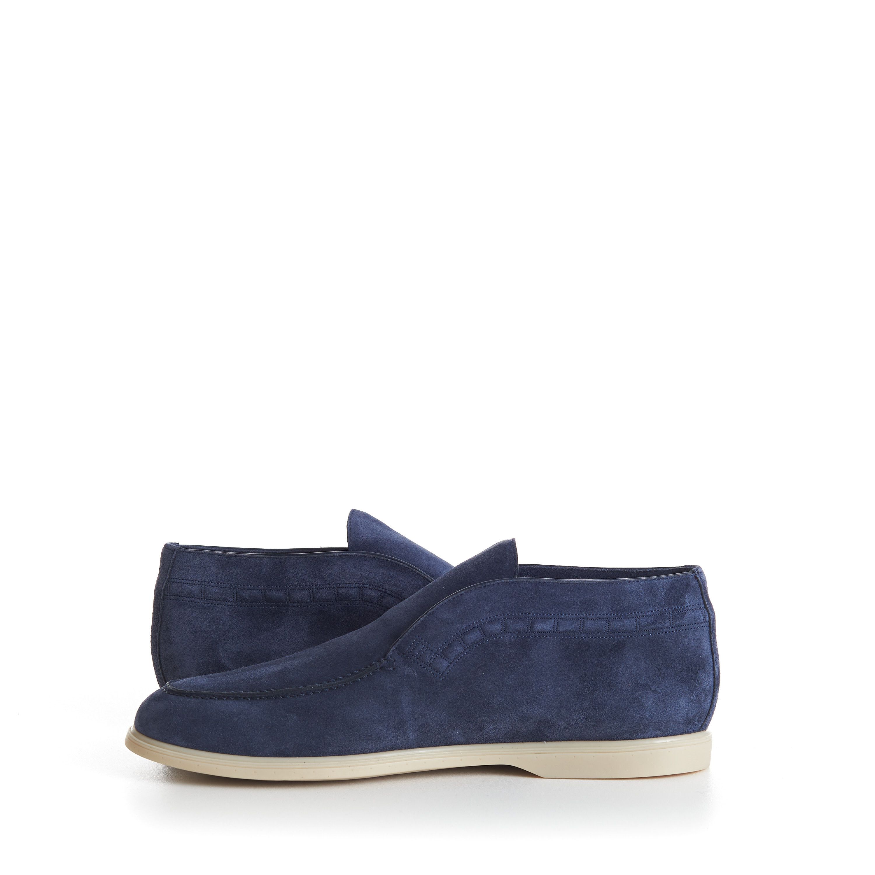 Stefano Ricci Blue Suede Slip-On Ankle Boots - Eagle Head Application Size US 10 / EU 43 - 9 Thumbnail