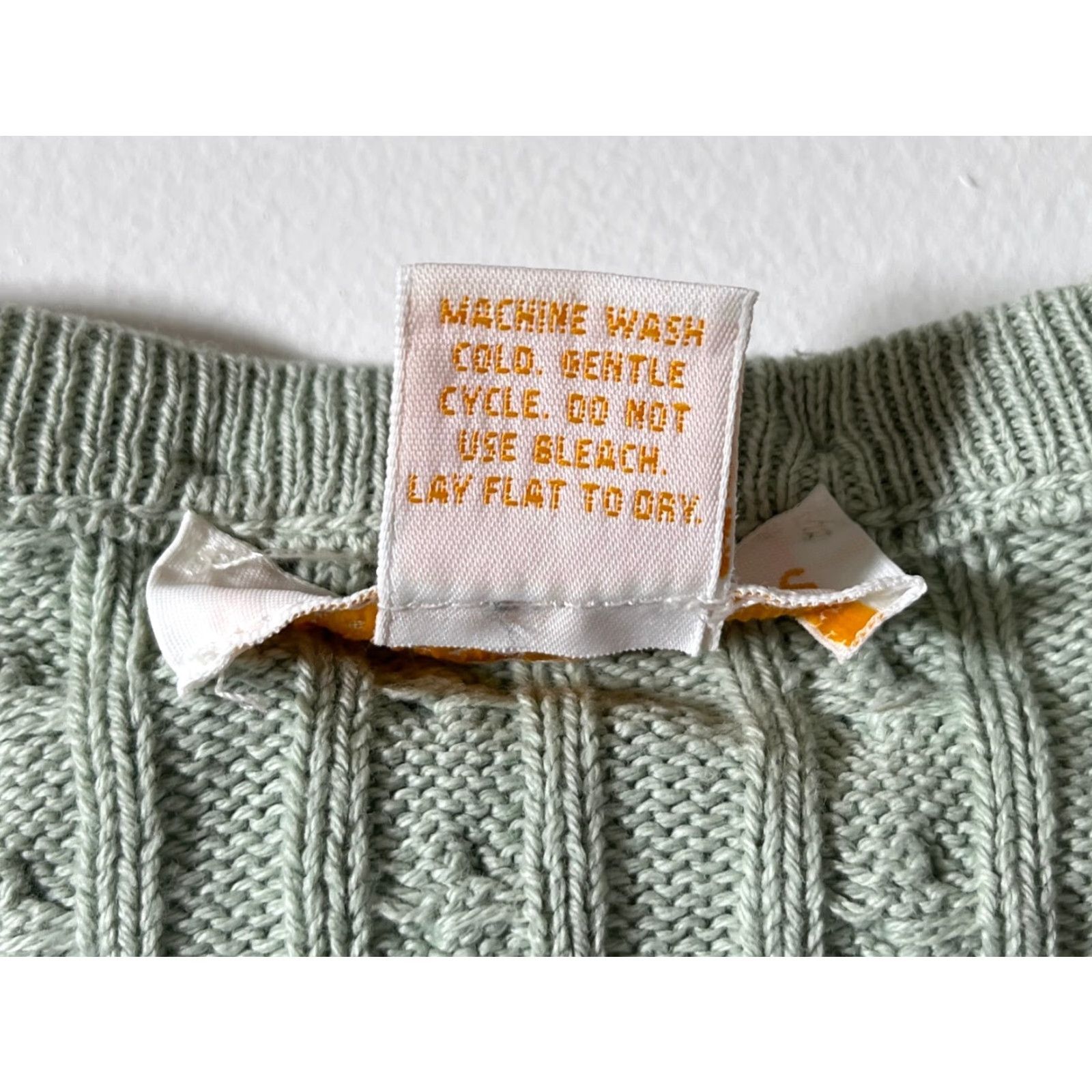Brooks Brothers VINTAGE Brooks Brothers Women's Crewneck Pullover Sweater - Cable Knit - Green - 100% Cotton - Size L - Made in USA Size L / US 10 / IT 46 - 7 Thumbnail