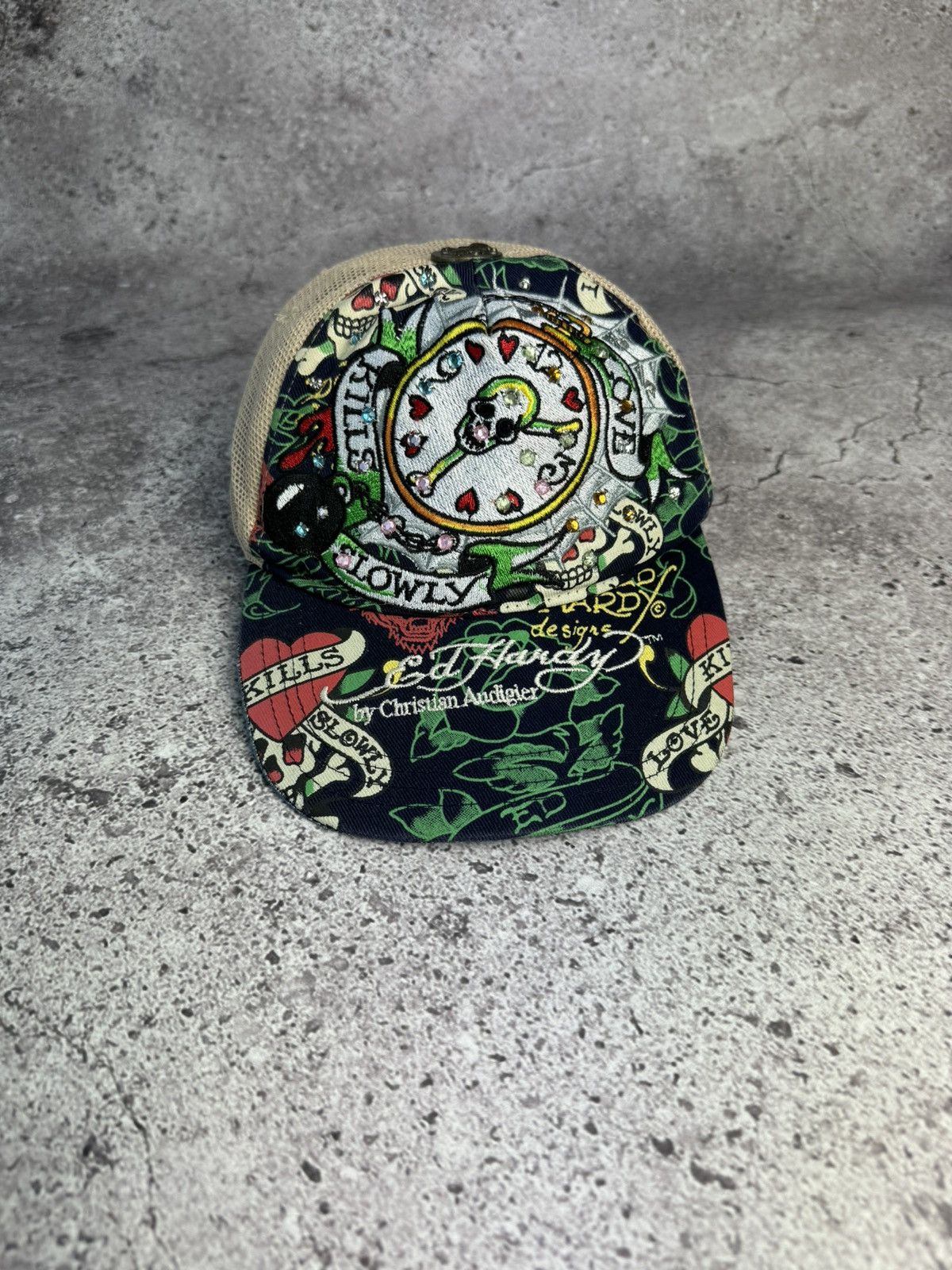 Christian Audigier × Ed Hardy × Vintage Ed Hardy Cap Y2K Trucker Hat Vintage Size ONE SIZE - 1 Thumbnail