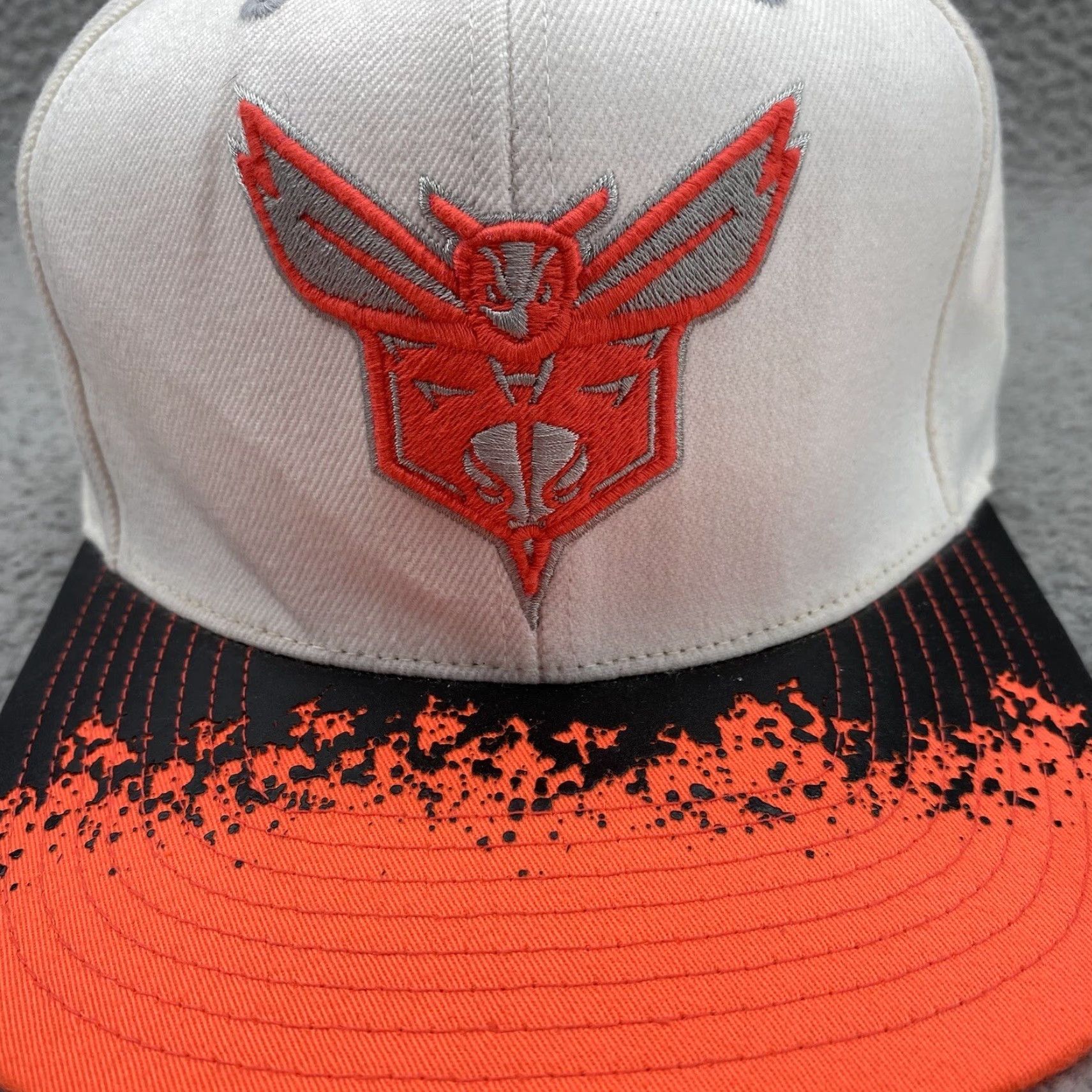 Mitchell & Ness Mitchell Ness Charlote Hornets Hat Cap Snap Back Adult Trucker Patch NBA Men's One Size Orange Cotton Canvas Adjustable Snapback Classic Men’s Hat Size ONE SIZE - 2 Thumbnail