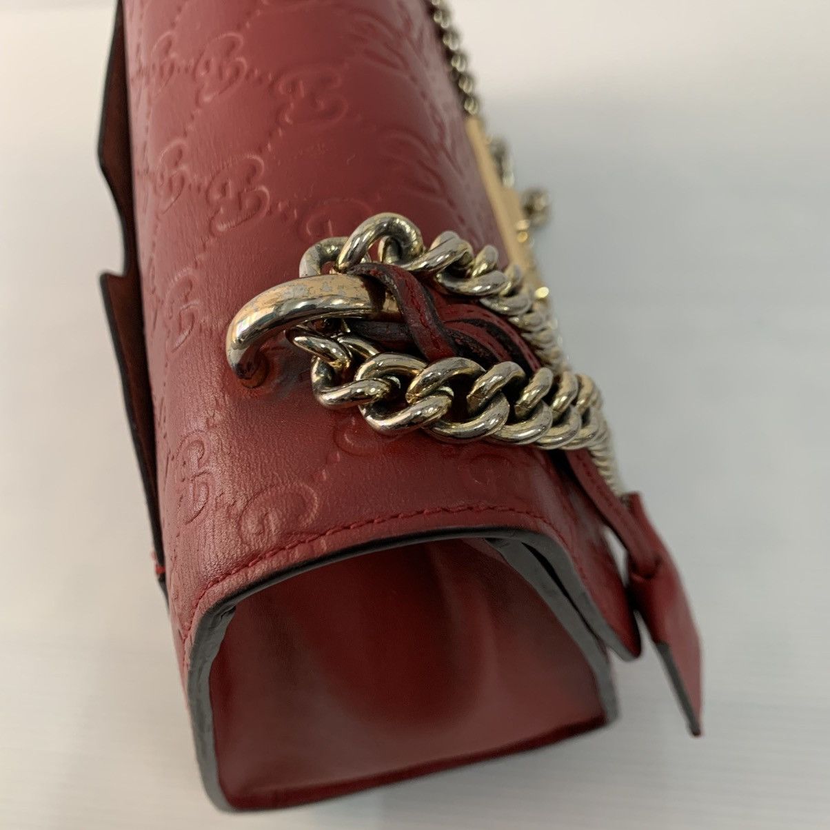 Gucci Gucci Red Leather Chain Shoulder Bag Size ONE SIZE - 8 Thumbnail