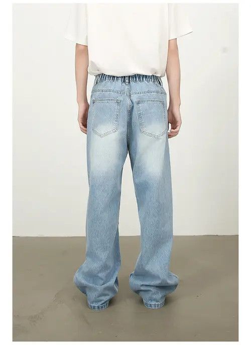 VIBE American all-match retro distressed elastic waist jeans Size US 32 / EU 48 - 5 Thumbnail