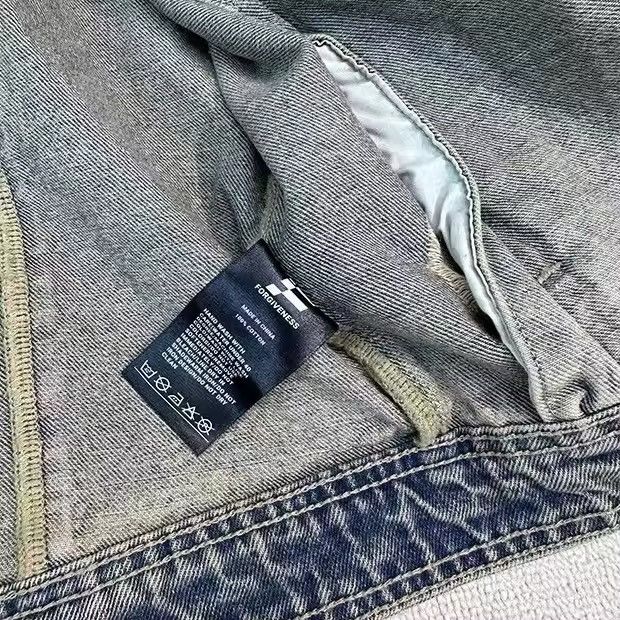 Japanese Brand × Vintage Collarless wash denim motorcycle jacket Size US M / EU 48-50 / 2 - 7 Thumbnail