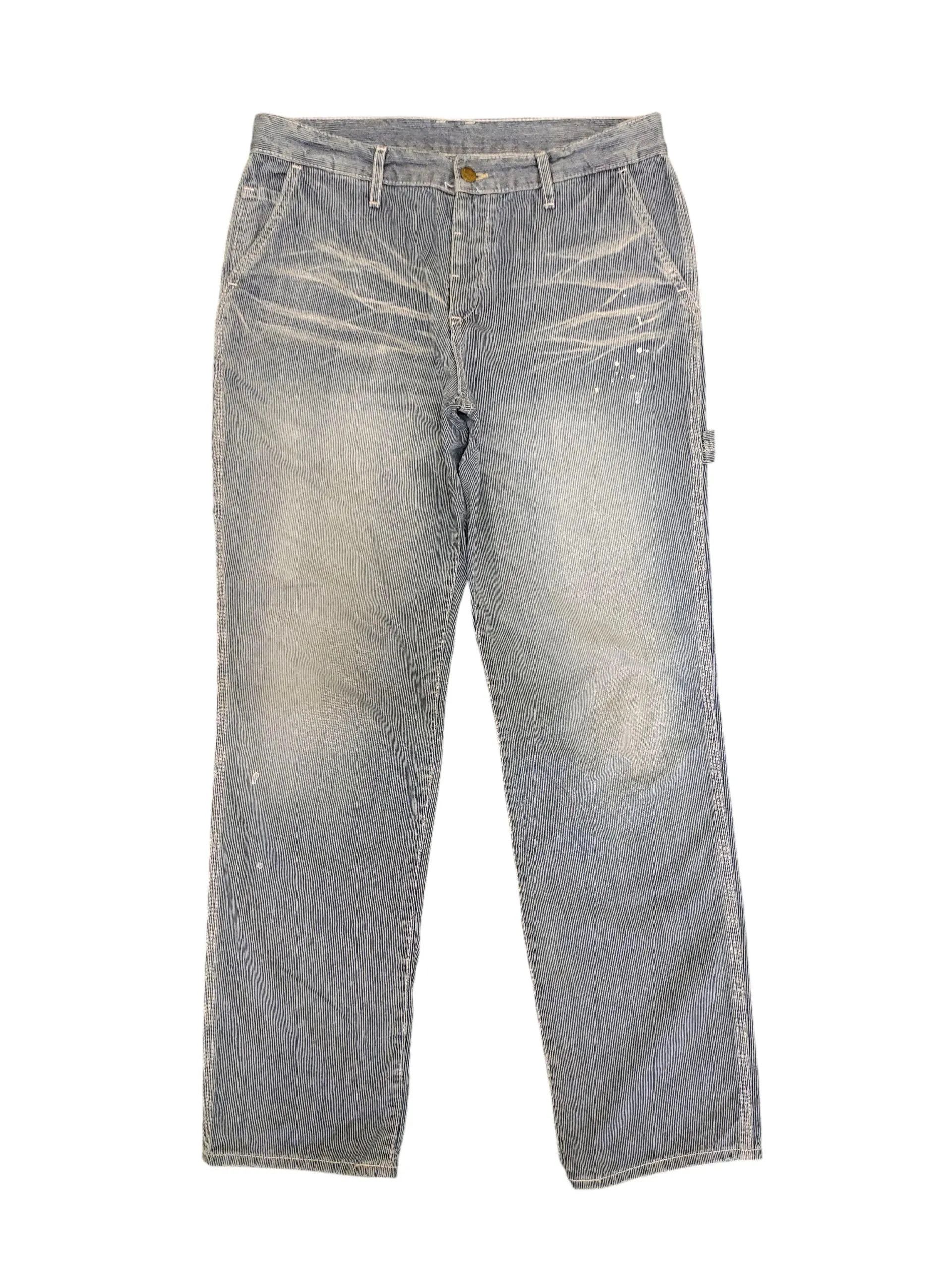 Beams Plus × Engineered Garments Journal Standard Japan Painted Hickory Carpenter Denim Pants Size US 32 / EU 48 - 2 Thumbnail