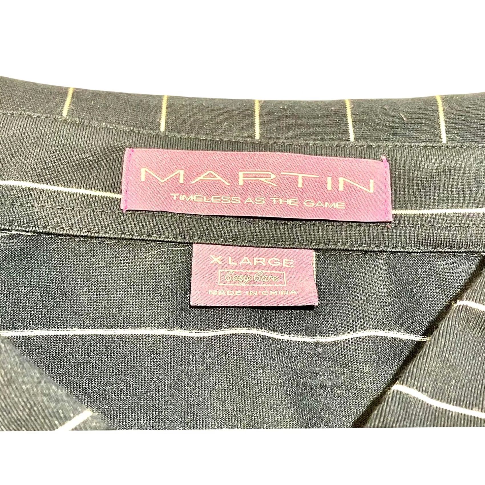 Vintage VINTAGE Martin Golf Performance Short Sleeve Polo Shirt Blue & White Stripe Mens XL Size US XL / EU 56 / 4 - 3 Thumbnail