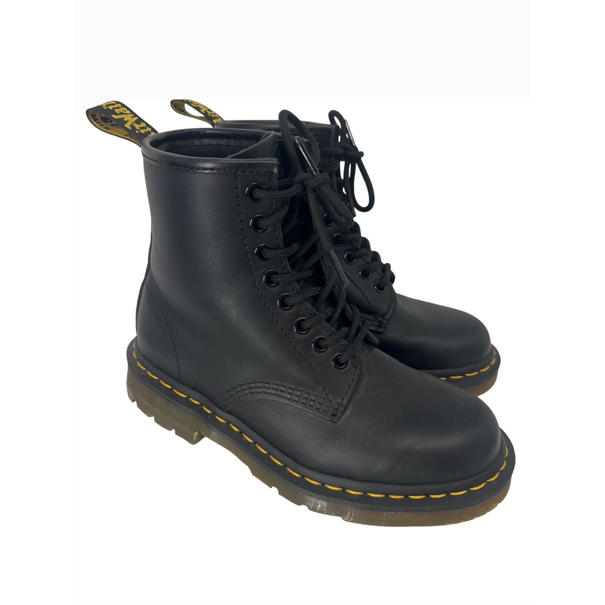 Dr. Martens Dr. Martens Air Wair Black Leather Lace Up Ankle Combat Cush Size US 6 / IT 36 - 1 Thumbnail