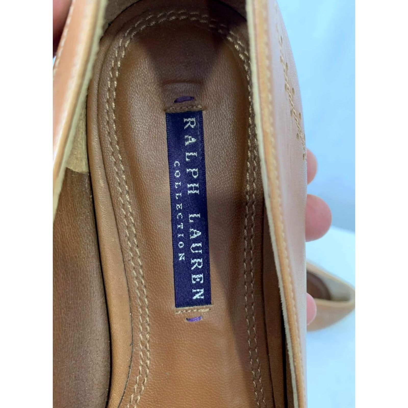 Ralph Lauren Ralph Lauren Collection Women’s Leather Flats Loafers Fringe Buckle Brown 8 Womens Leather Flats Loafers Fringe Buckle Leather Brown Jessica Size US 8 / IT 38 - 4 Thumbnail
