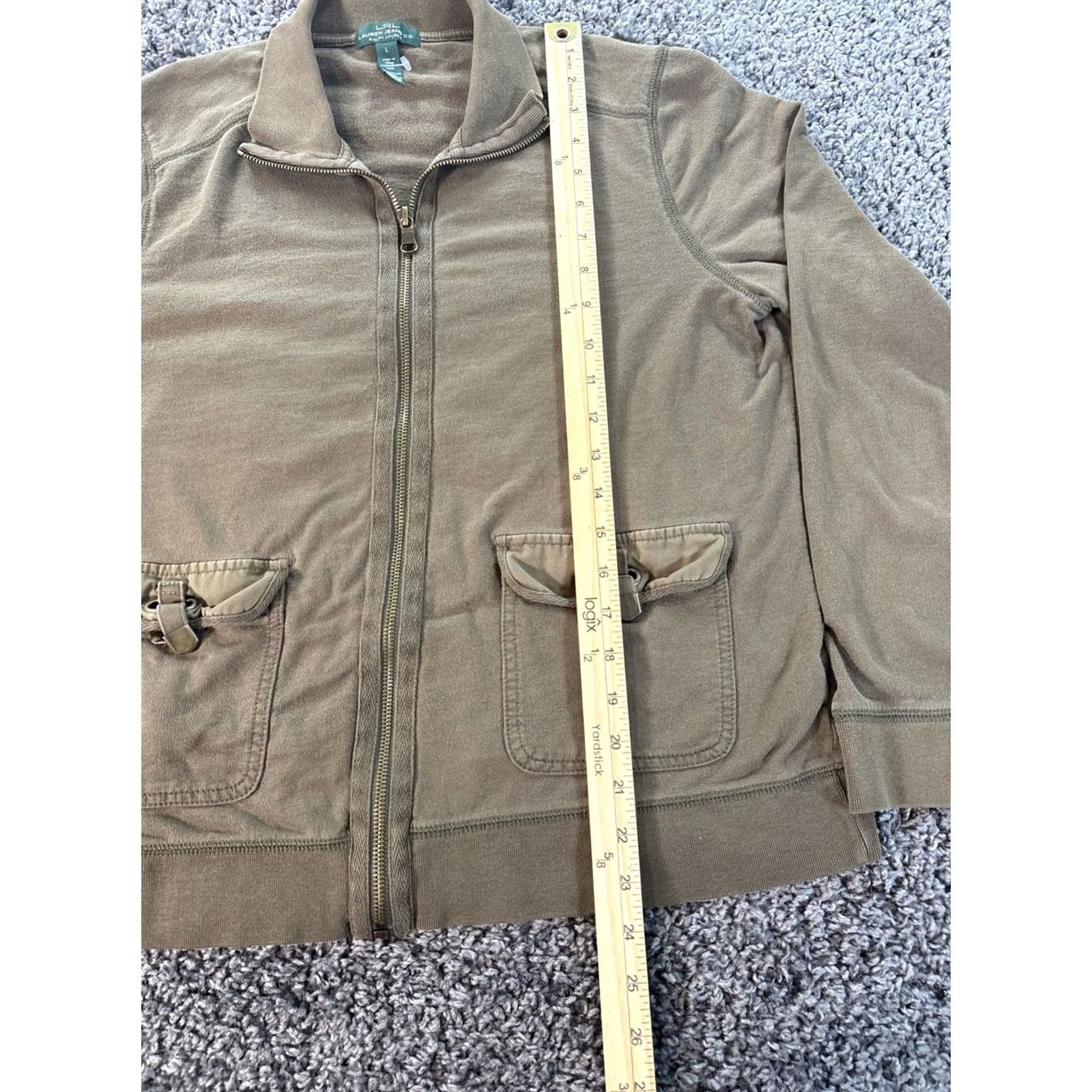 Ralph Lauren VINTAGE Ralph Lauren Jacket Womens Large Full Zip Military Cargo 90s Green L Womens Size L / US 10 / IT 46 - 2 Thumbnail