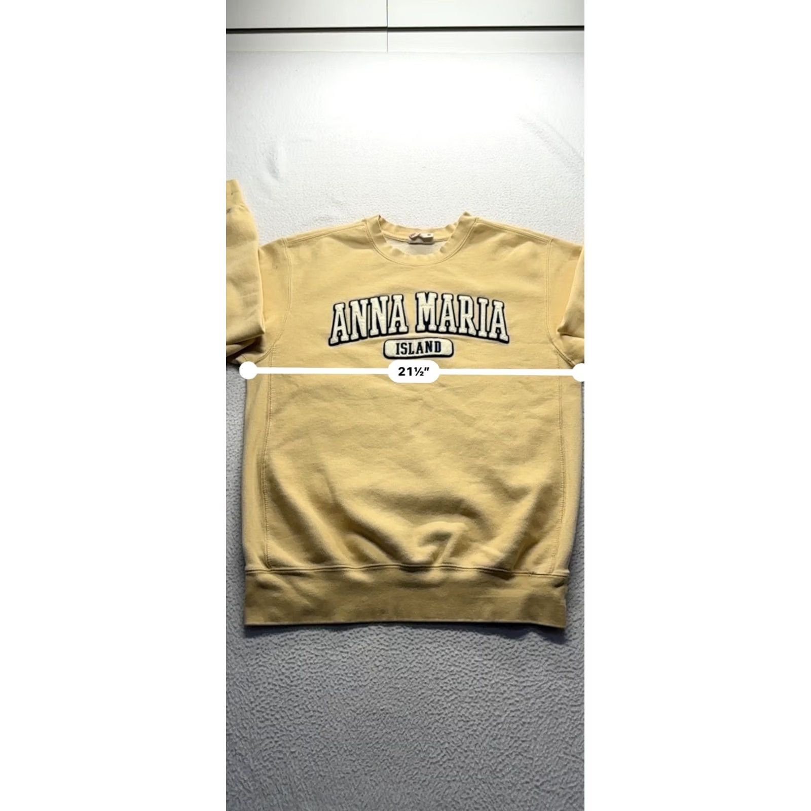 Vintage Anna Maria Island Sweatshirt Pro-Weave S Womens Yellow Cotton Polyester Pullover Crewneck 80% Cotton 20% Polyester Size S / US 4 / IT 40 - 4 Thumbnail