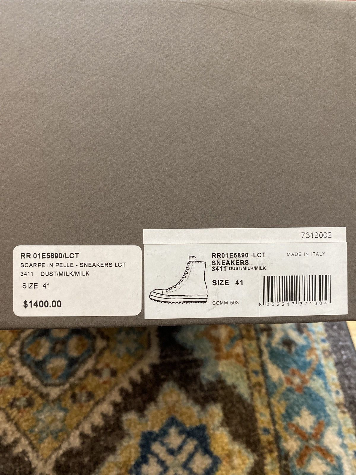 Rick Owens Rick Owens Ramones high Dust/milk/milk transparent leather Size US 8 / EU 41 - 8 Thumbnail