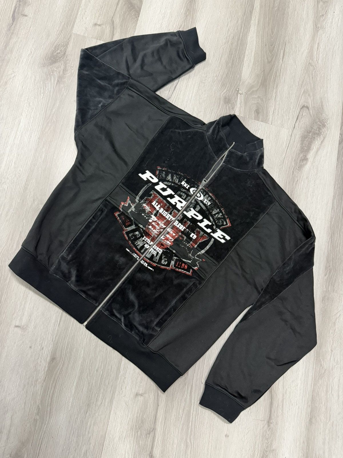 Purple Brand Purple Brand Mixed Fabric Full Zip Jacket Black Size US M / EU 48-50 / 2 - 1 Thumbnail