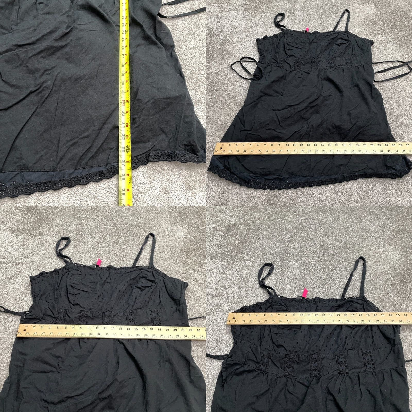 Vintage Pure Energy Tank Dress Womens 4 Black Spaghetti Strap Belted Casual Knit 100% Cotton Sleeveless Solid Short no vintage Size S / US 4 / IT 40 - 8 Thumbnail