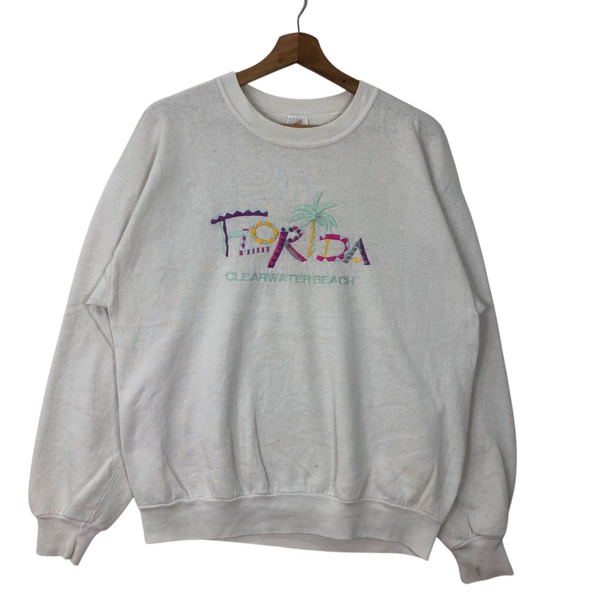 Jerzees Vintage FLORIDA Nice Embroidery Spellout Sweatshirt Size US L / EU 52-54 / 3 - 1 Thumbnail