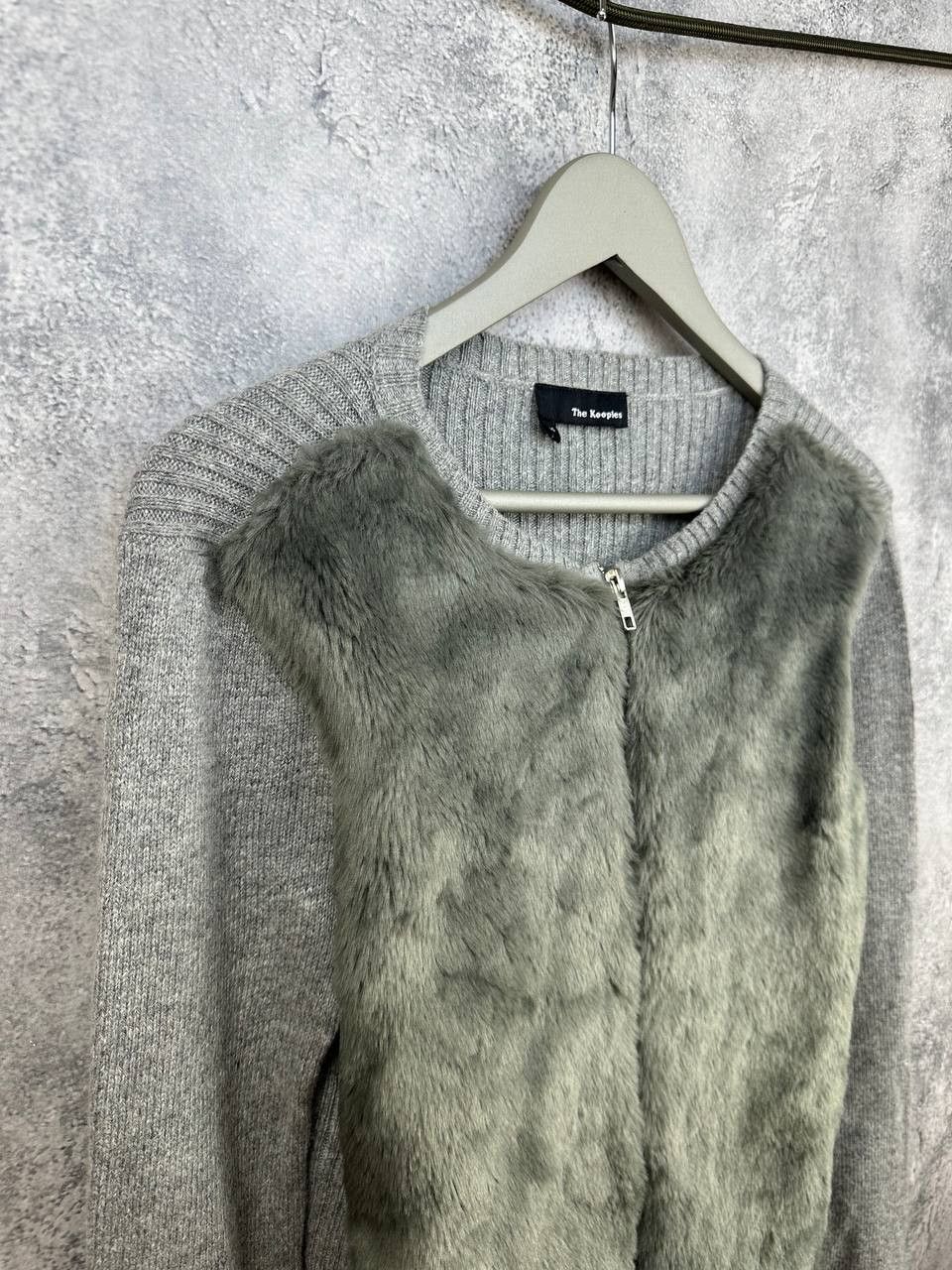 The Kooples The Kooples Wool Blend Faux Fur Panel Full Zip Cardigan Swt Size XS / US 0-2 / IT 36-38 - 3 Thumbnail