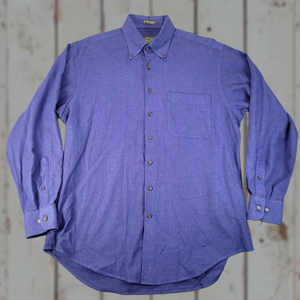 Orvis Orvis Mens Large Blue Herringbone Cotton Button Down Shirt Size US L / EU 52-54 / 3 - 1 Thumbnail