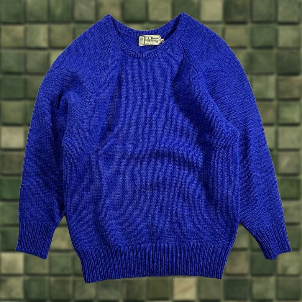 Vintage VINTAGE L.L. BEAN Sweater Women S Blue Knit Crewneck Wool Pullover 100% Wool L.L. Bean USA 80s 90s 2000s Womens Size S / US 4 / IT 40 - 1 Thumbnail