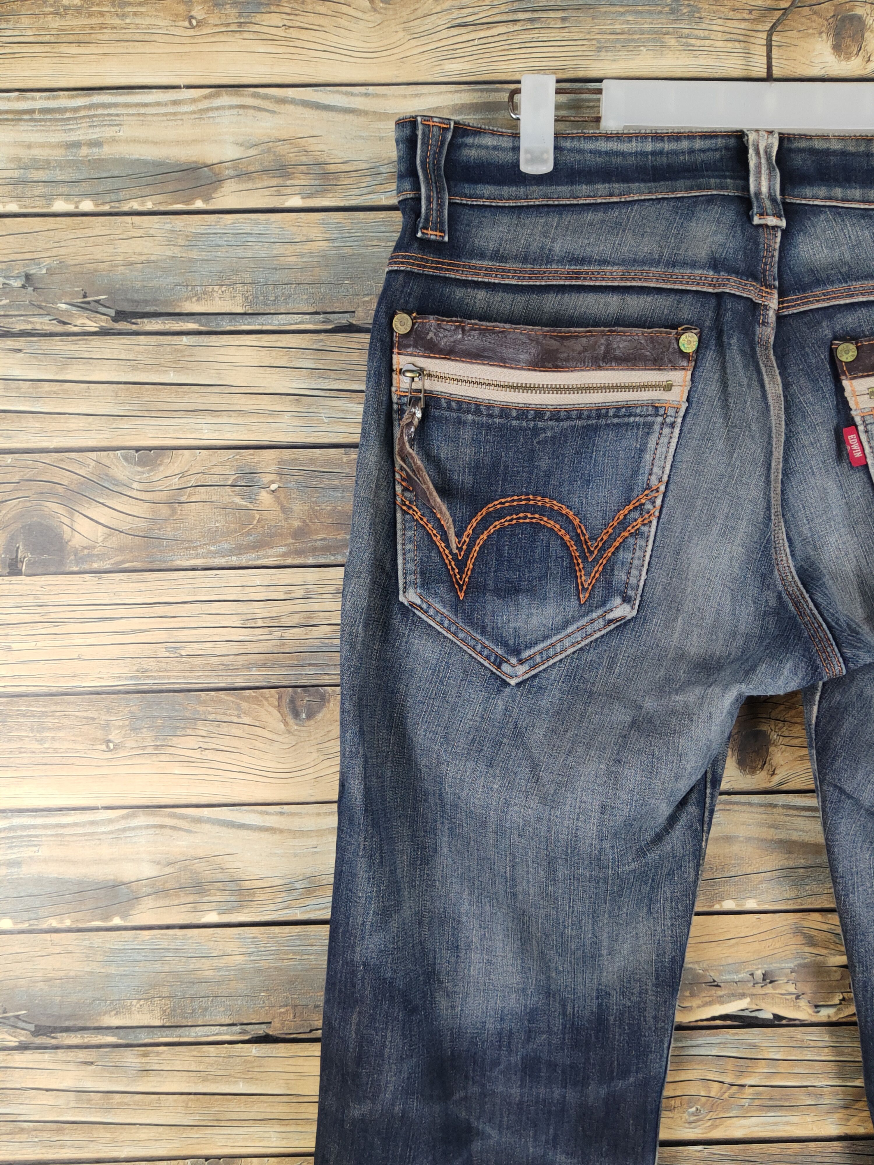 Edwin Edwin Dark Blue Distressed Ripped denim Jeans #W1412 Size US 33 - 10 Thumbnail