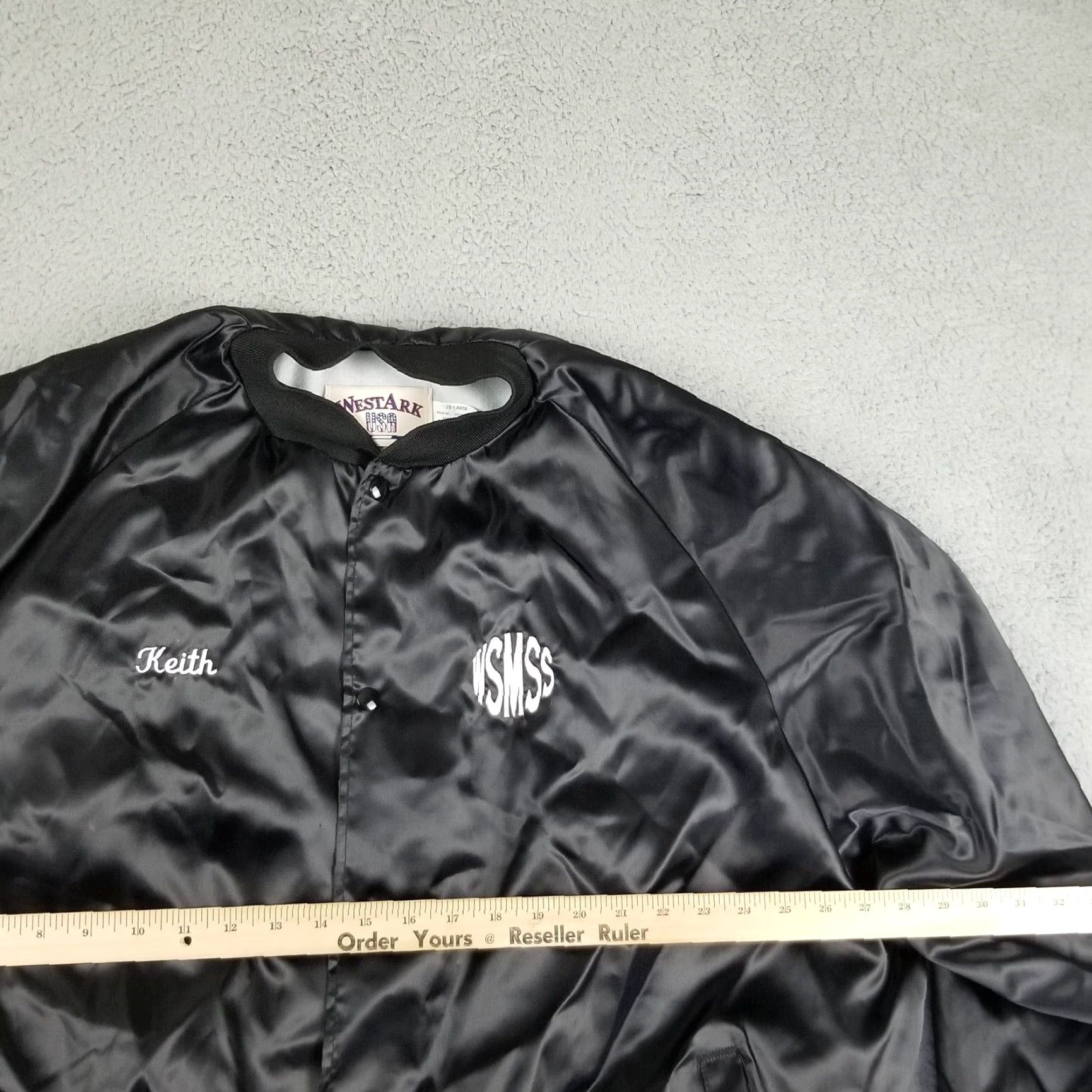 Vintage VINTAGE Satin Bomber Jacket Men 2XL Black WSMSS Cowboy Western 80s 90s Keith Mens Jacket Size US XXL / EU 58 / 5 - 7 Thumbnail