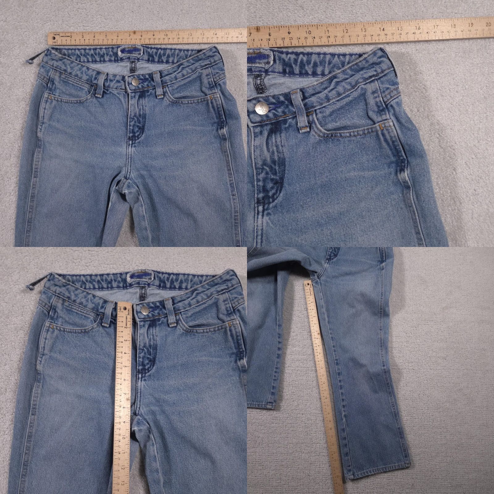 Wrangler Wrangler Jeans Womens 5 Pocket Denim Straight Leg Zip Fly Adjustable Waist Blue 28in Inseam 27in 100% Cotton Regular Womens Size 6 Size 28" / US 6 / IT 42 - 9 Thumbnail