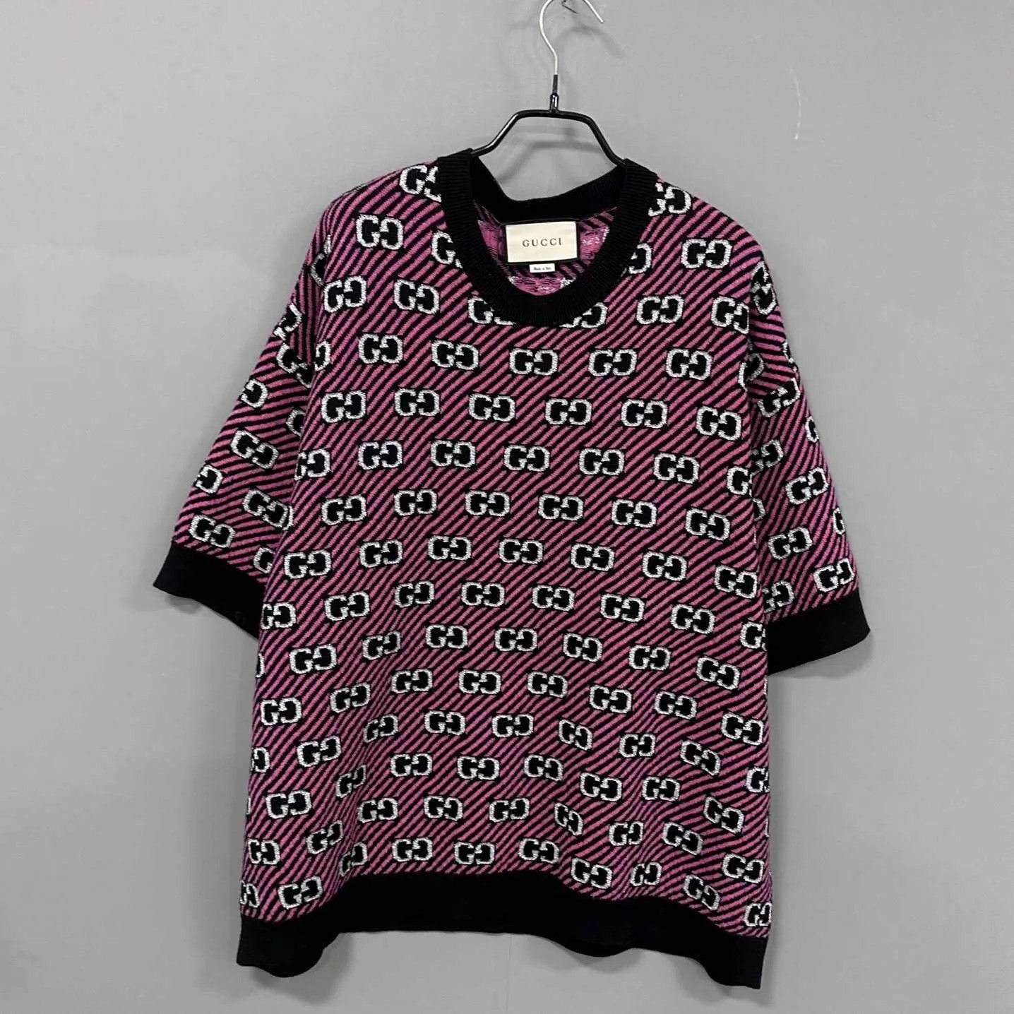 Gucci GUCCI GG Monogram Knit Short Sleeve Top L Size L / US 10 / IT 46 - 1 Thumbnail