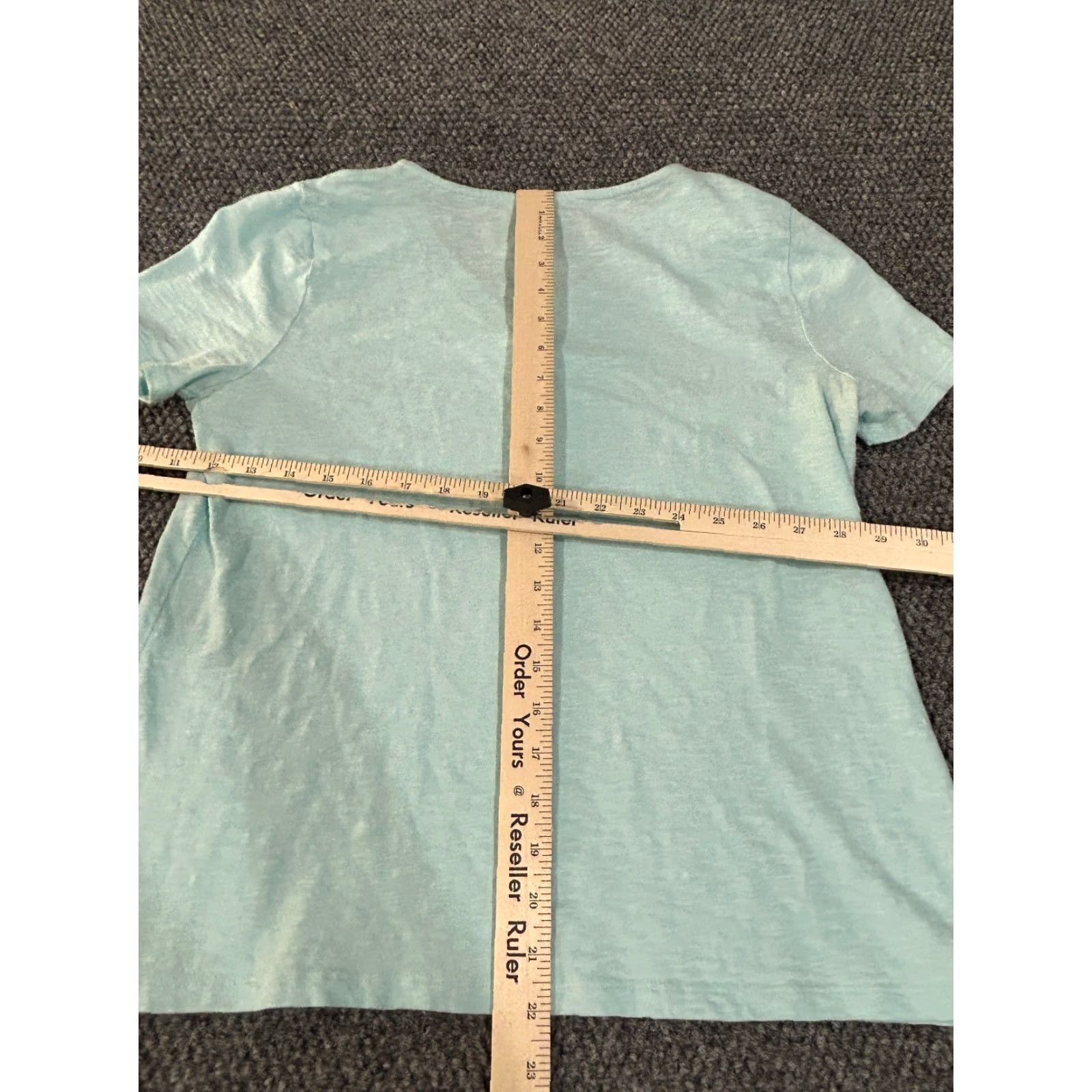 Talbots Talbots Top Womens M Light Blue Crochet Trim V-Neck Short Sleeve Blouse Casual Cotton Modal Blue Regular Stretch Size M / US 6-8 / IT 42-44 - 6 Thumbnail