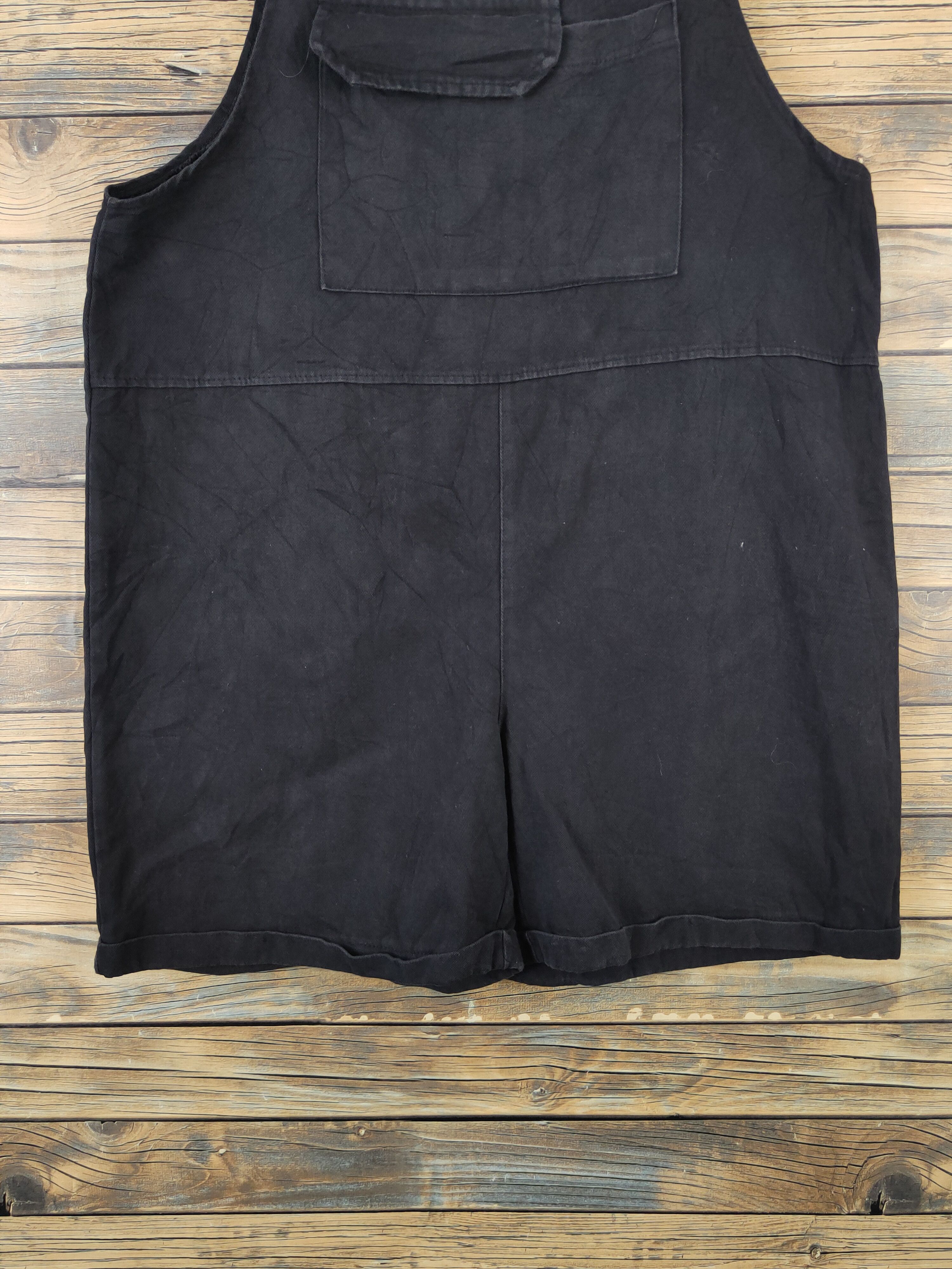 Japanese Brand × Vintage Avant Garde Fashion by Yi-Man Black Shortall Jumpsuits Size 39" - 5 Thumbnail