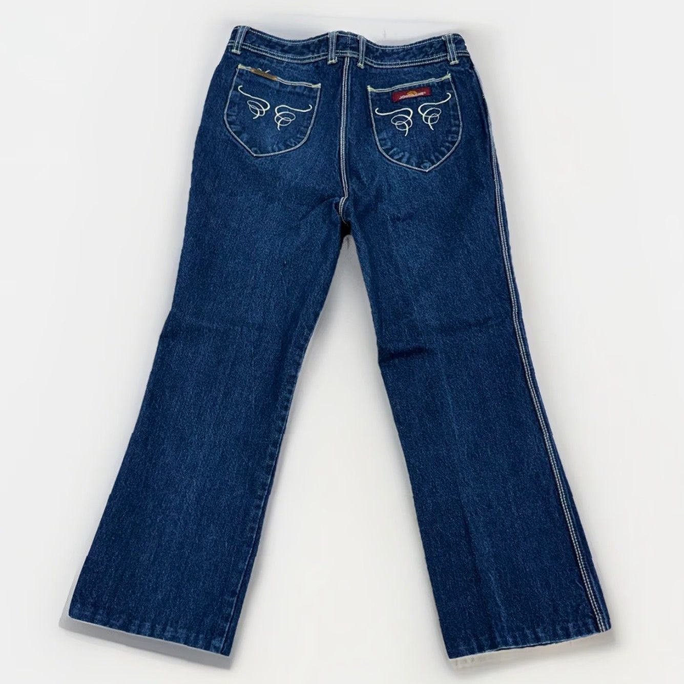 Jordache VTG 80s Jordache Horse-head Blue Jeans Size 36 Regular Unisex Adults 32x26 Dark Wash Flared High Rise Button Zip Cotton Denim Jeans Size US 32 / EU 48 - 2 Thumbnail