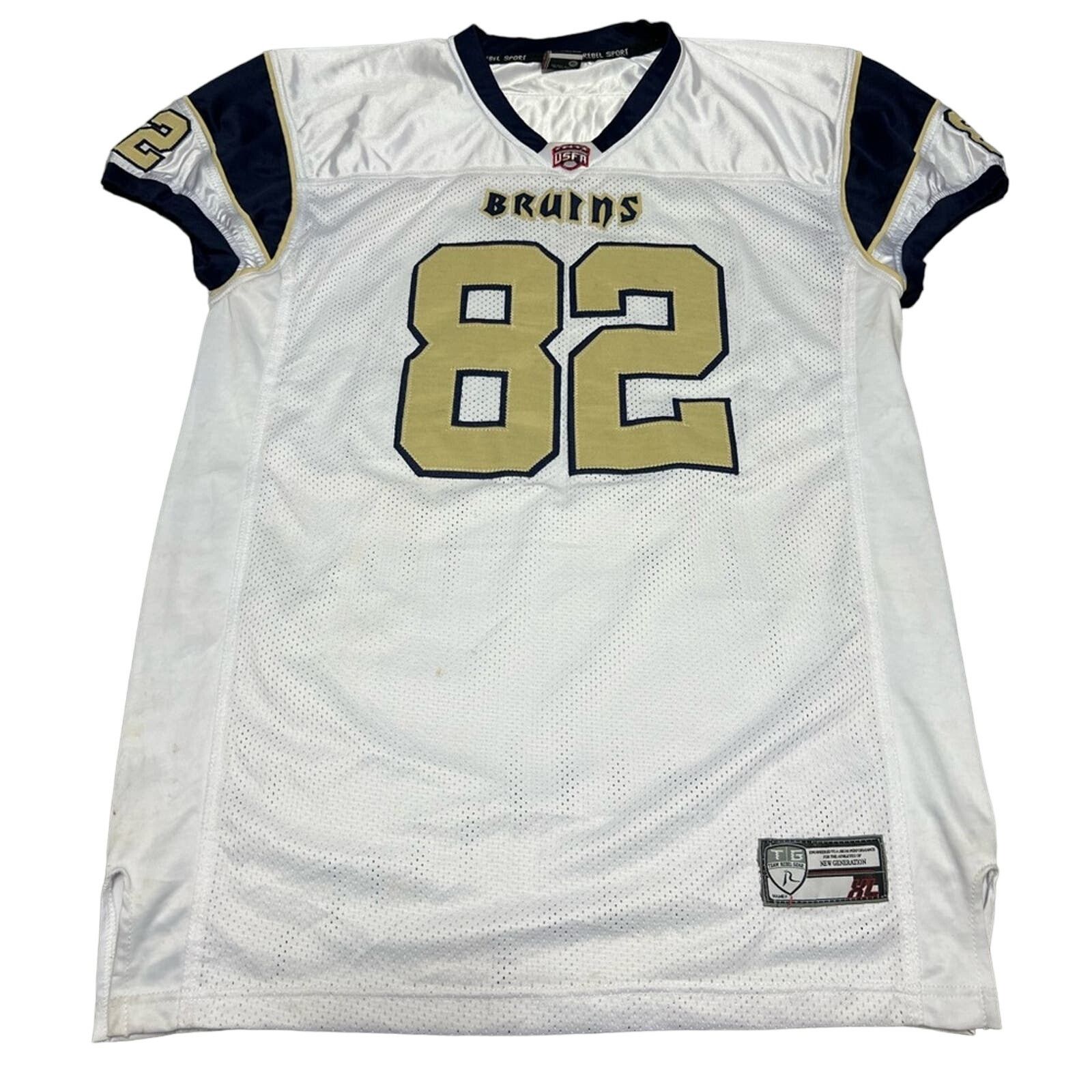 NFL USFA SEMI-PRO FOOTBALL GAME USED JERSEY #82 BROOKS 1/1 SZ XL Size US XL / EU 56 / 4 - 1 Thumbnail