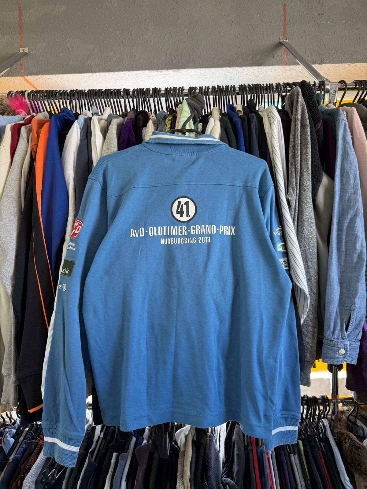 Porsche Design Vintage Long Sleeve Racing Avd Porsche Men’s BMW Blue Tee Size US L / EU 52-54 / 3 - 5 Thumbnail